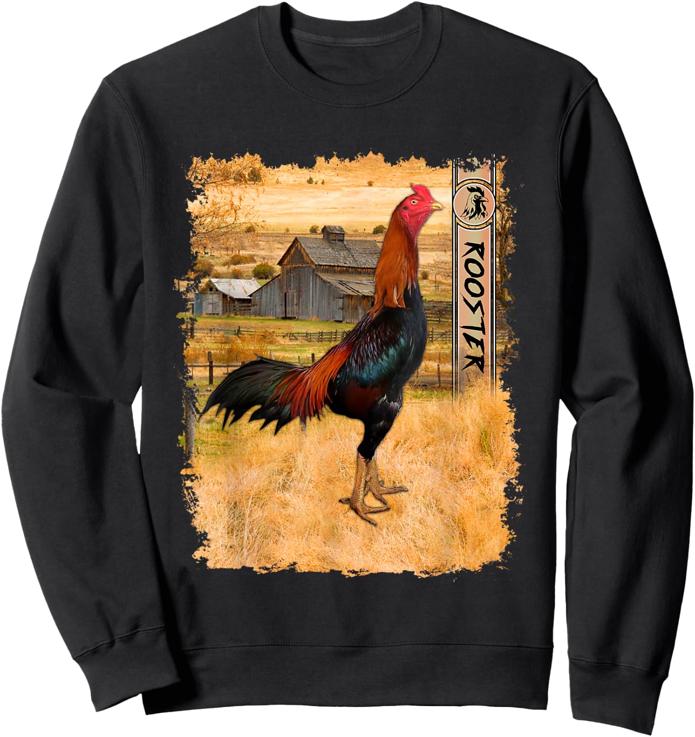Vintage Rooster Cock Chicken Fight Enthusiast Sweatshirt - Sweatshirt | Black