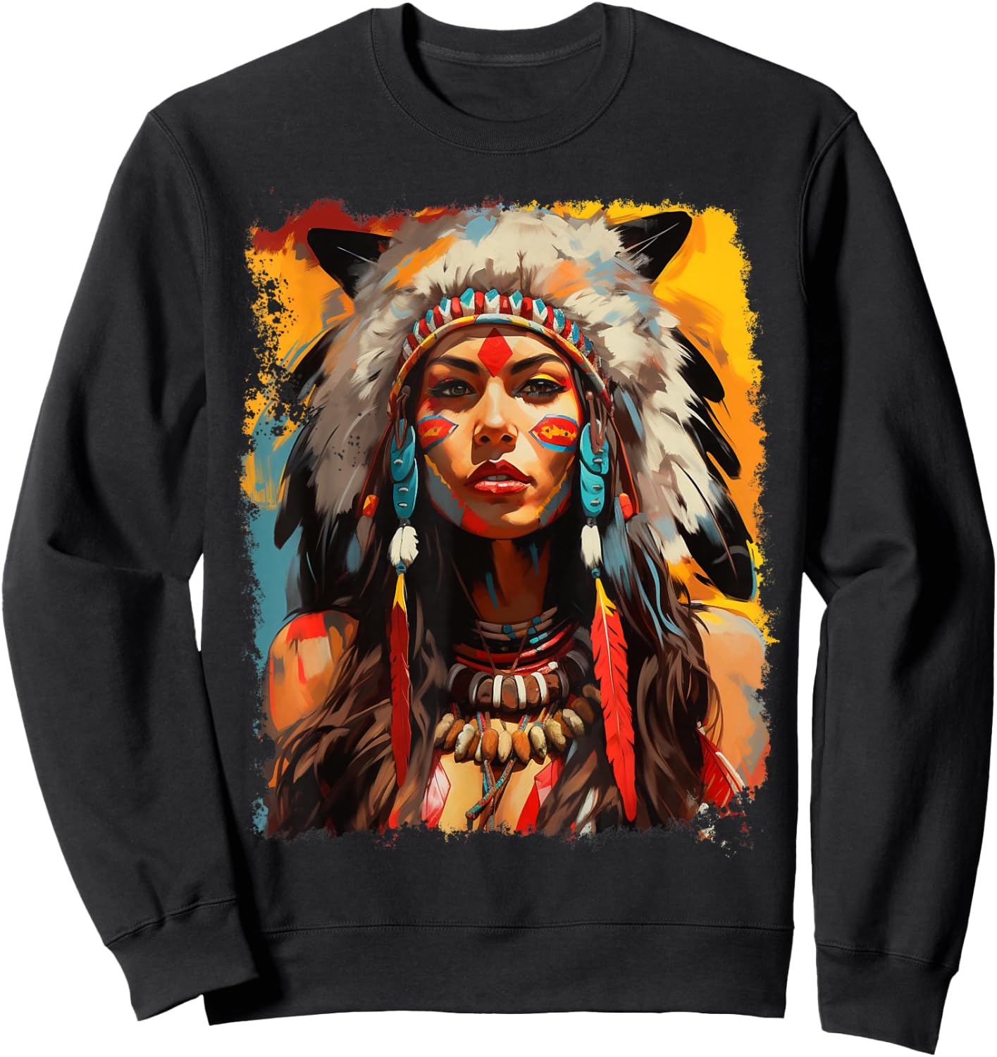 Beautiful Native American Sweatshirt - Sweatshirt | Black