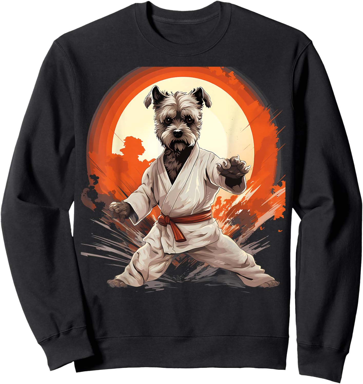 MMA Miniature Schnauzer Dog Karate Men Women Kids Sweatshirt - Sweatshirt | Black