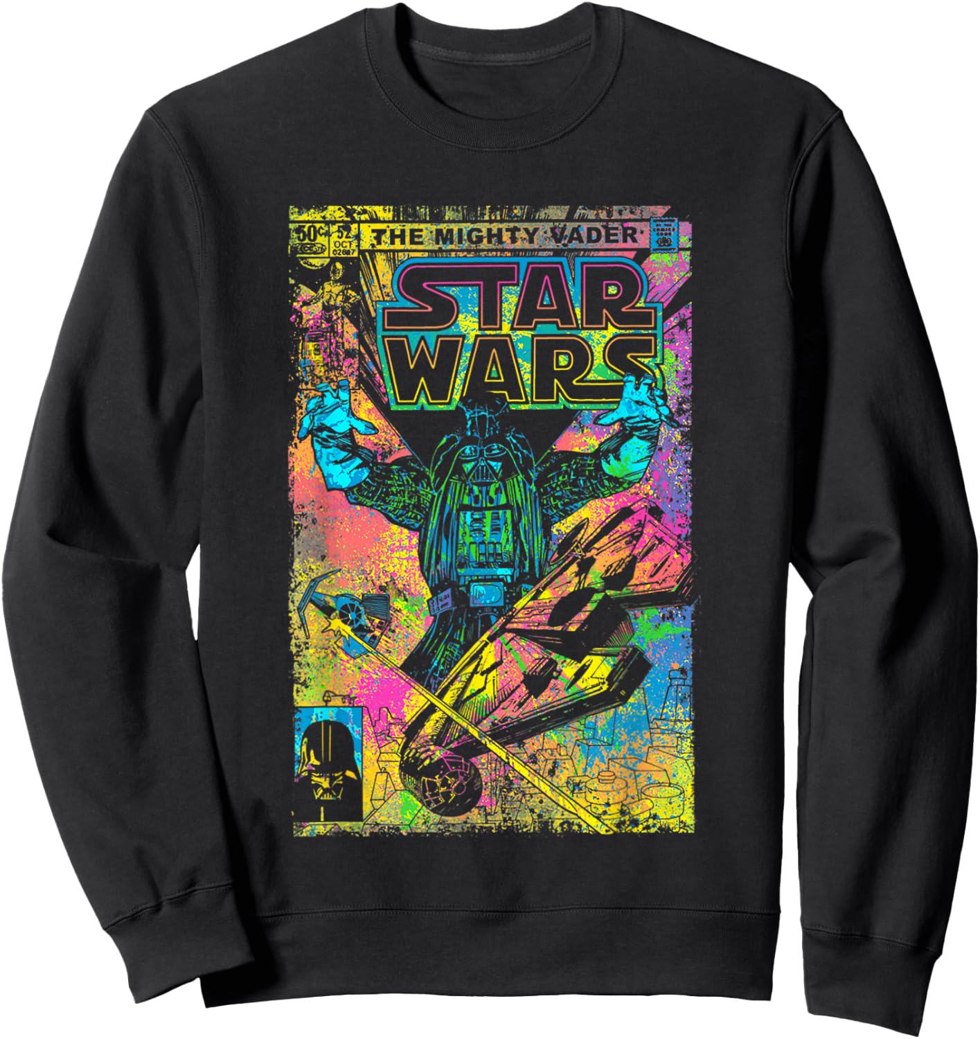 Star Wars Classic The Mighty Vader Vintage Comic Book Cover Sweatshirt - Sweatshirt | Black