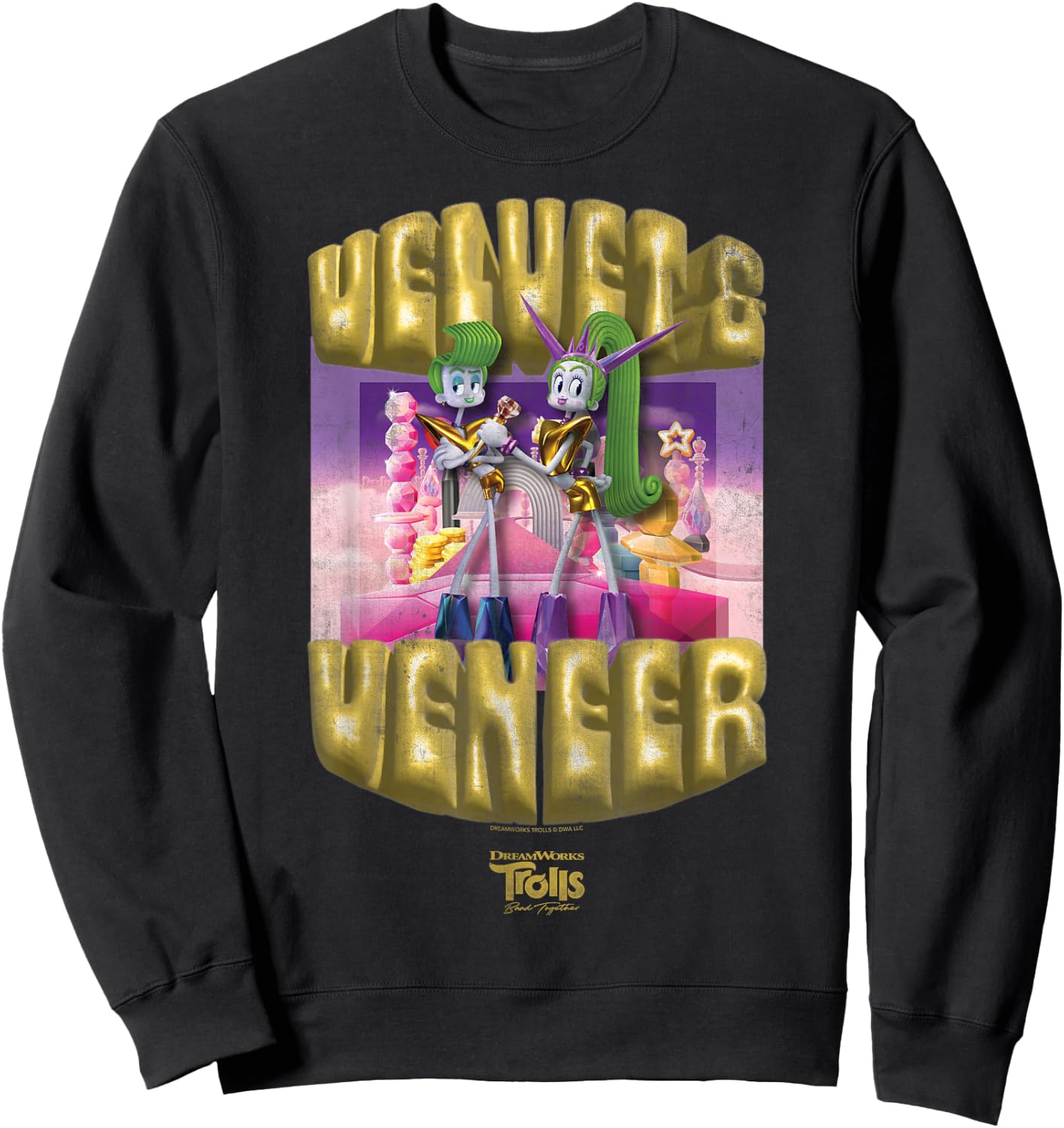 DreamWorks Trolls Band Together Velvet and Veneer Sweatshirt - Sweatshirt | Black