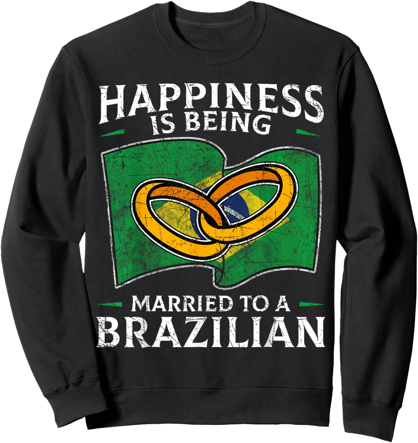 Brazilian Marriage Brazil Married Flag Wedded Culture Sweatshirt - Sweatshirt | Black