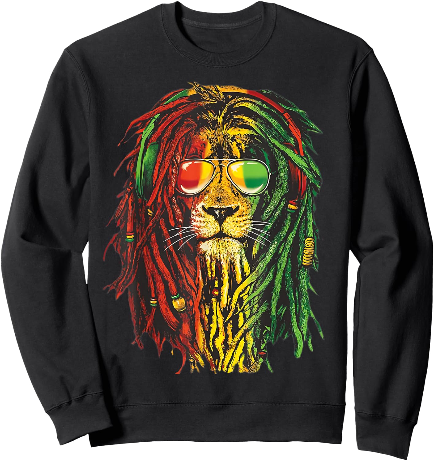 Rasta Lion Cool Dreadlock Rastafari for Rasta Lover Sweatshirt - Sweatshirt | Black
