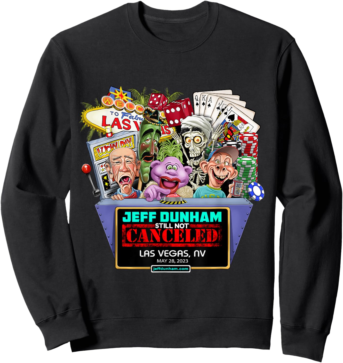 Jeff Dunham Las Vegas, NV (2023) Sweatshirt - Sweatshirt | Black