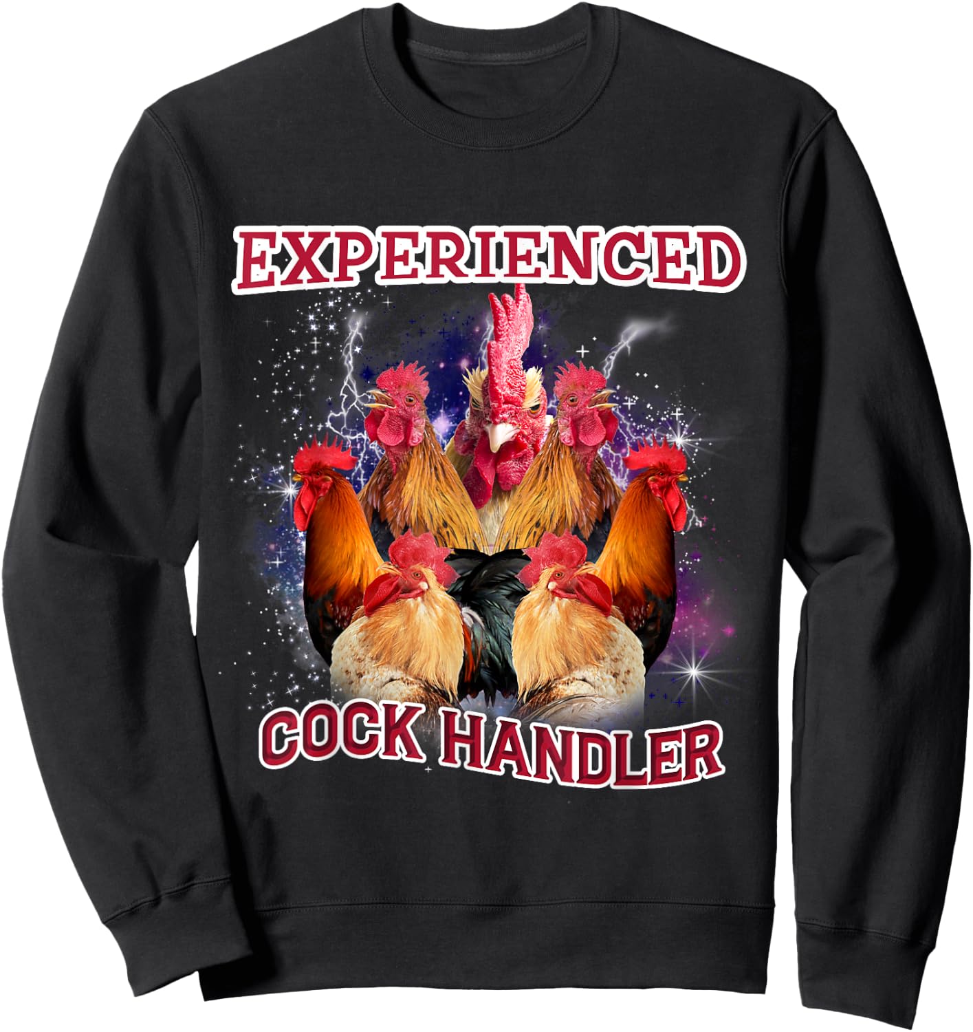 Experienced Cock Handler Funny Rooster Chicken Lover Farmer Sweatshirt - Sweatshirt | Black