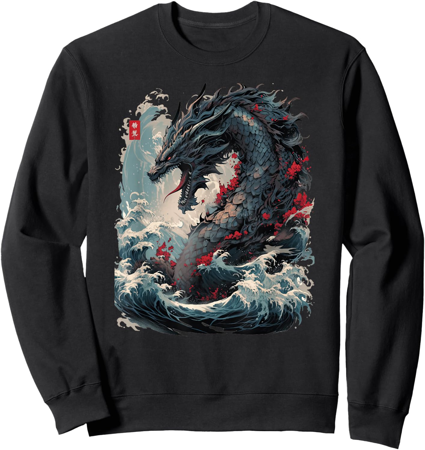 Japanese Aesthetic Dragon japanese art Japan Tattoo Sweatshirt - Sweatshirt | Black