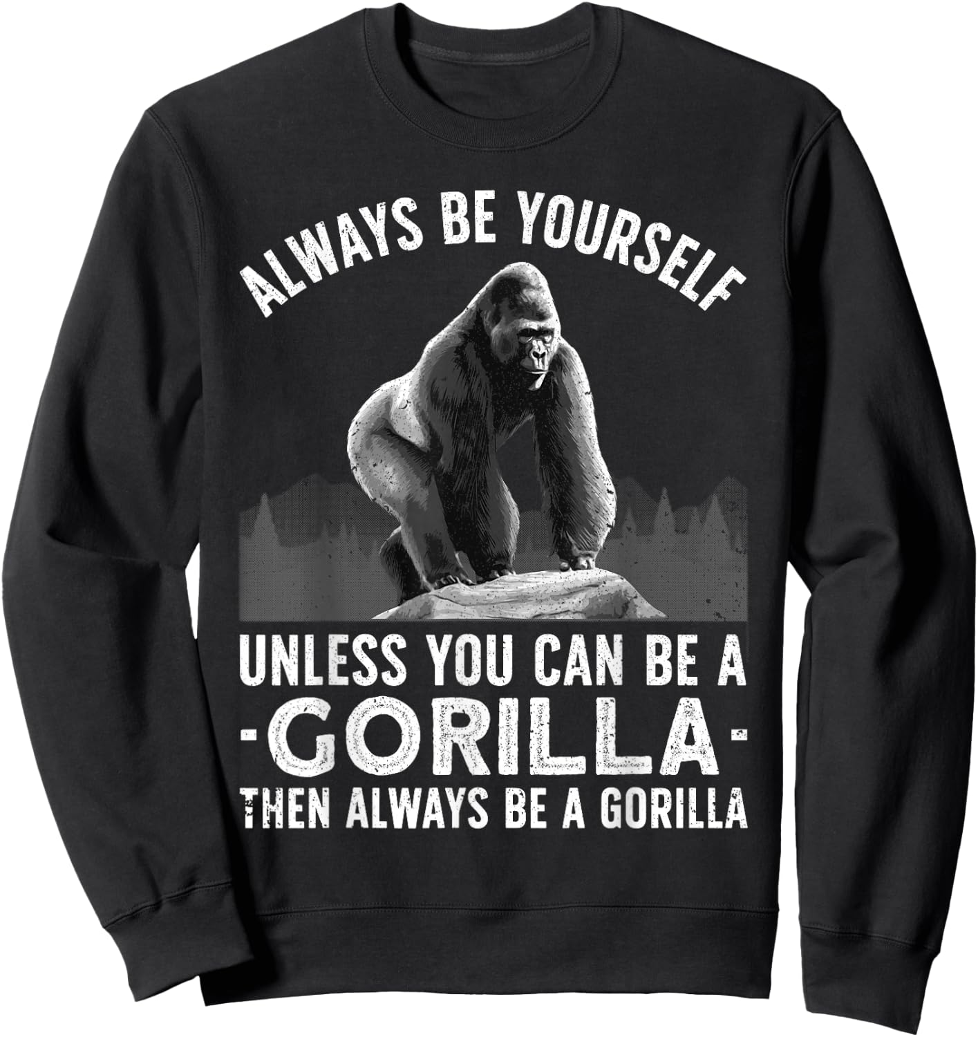 Funny Gorilla Art Women Primate Animal Gorilla Lover Sweatshirt - Sweatshirt | Black