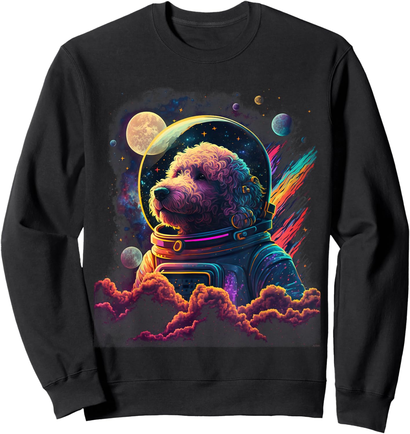 Astronaut Goldendoodle dog Space Galaxy Sweatshirt - Sweatshirt | Black