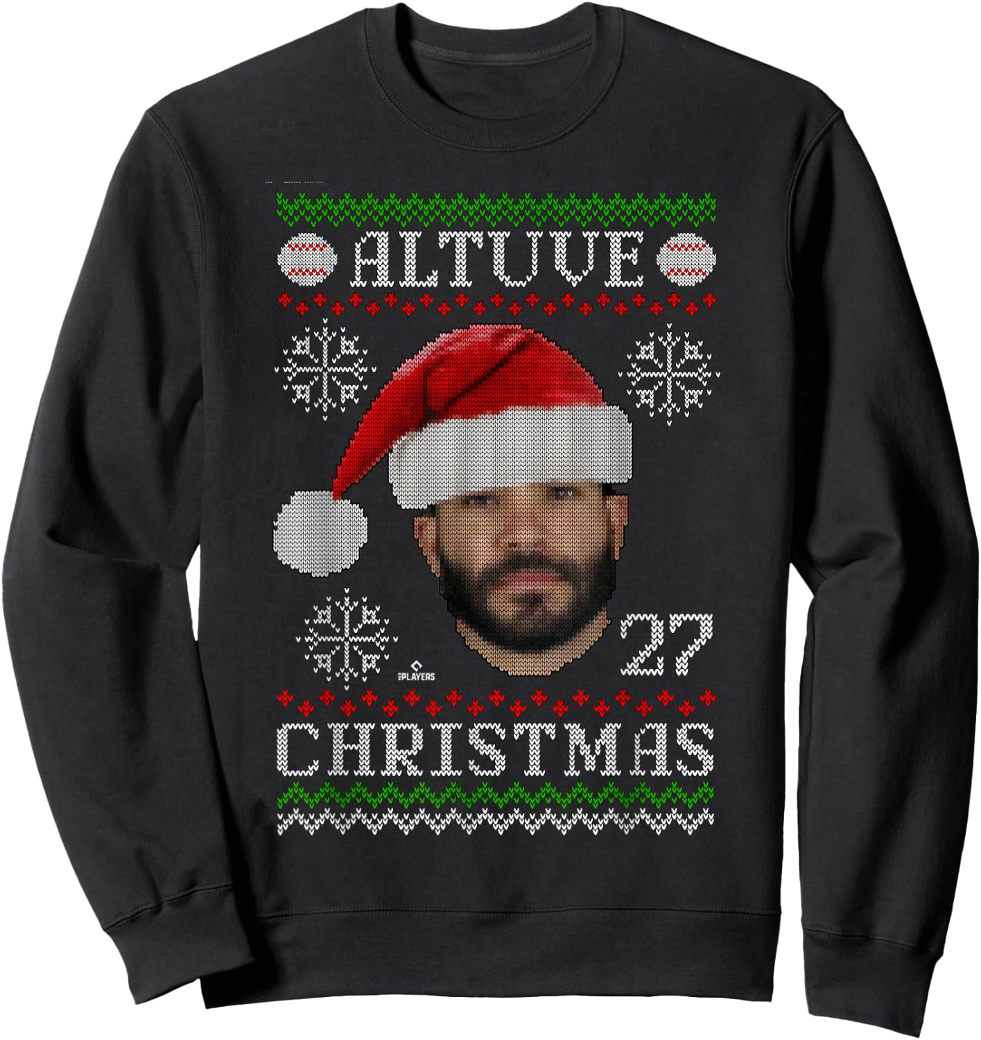 Jose Altuve Houston Baseball Christmas Sweater MLBPA Sweatshirt - Sweatshirt | Black