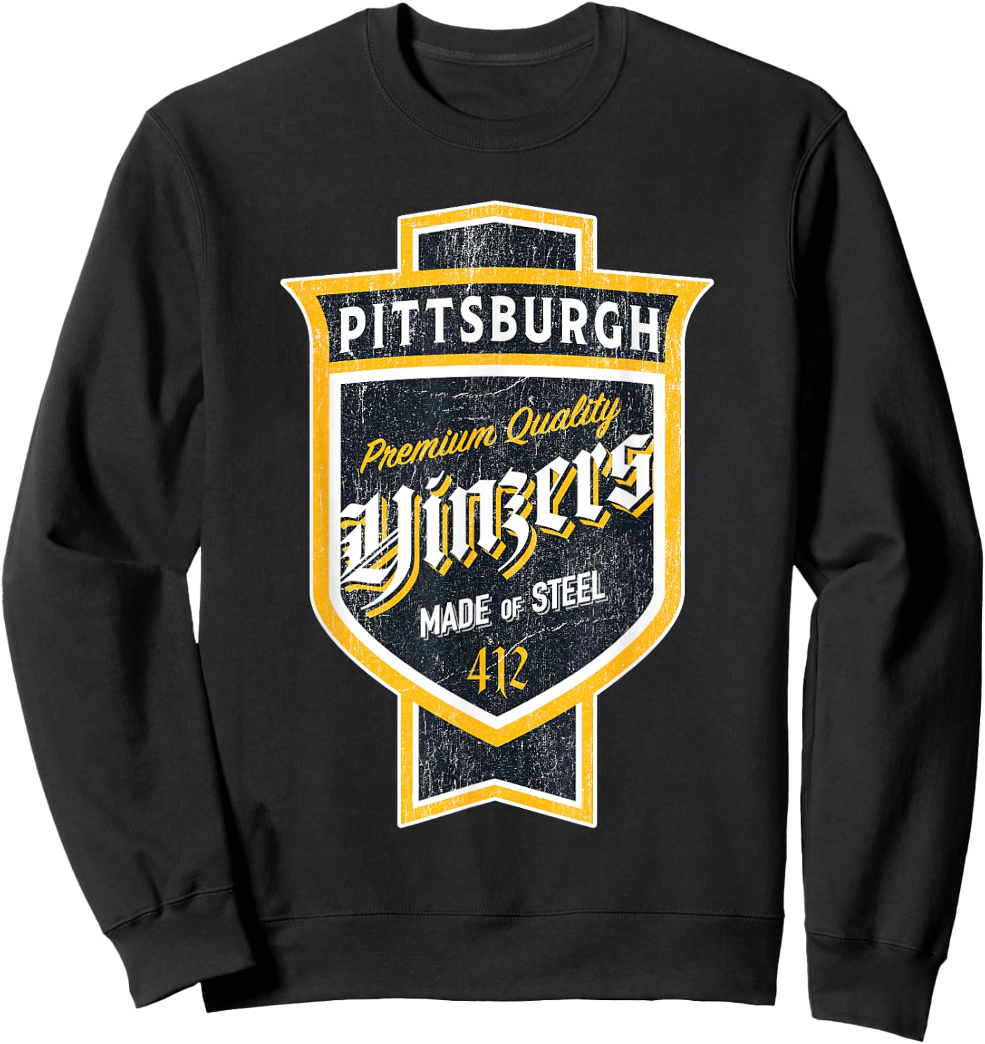 Bleacher Seat Heroes - Hometown & Apparel Vintage Pittsburgh Yinzer Beer Label - Yinzer Pride Sweatshirt - Sweatshirt | Black