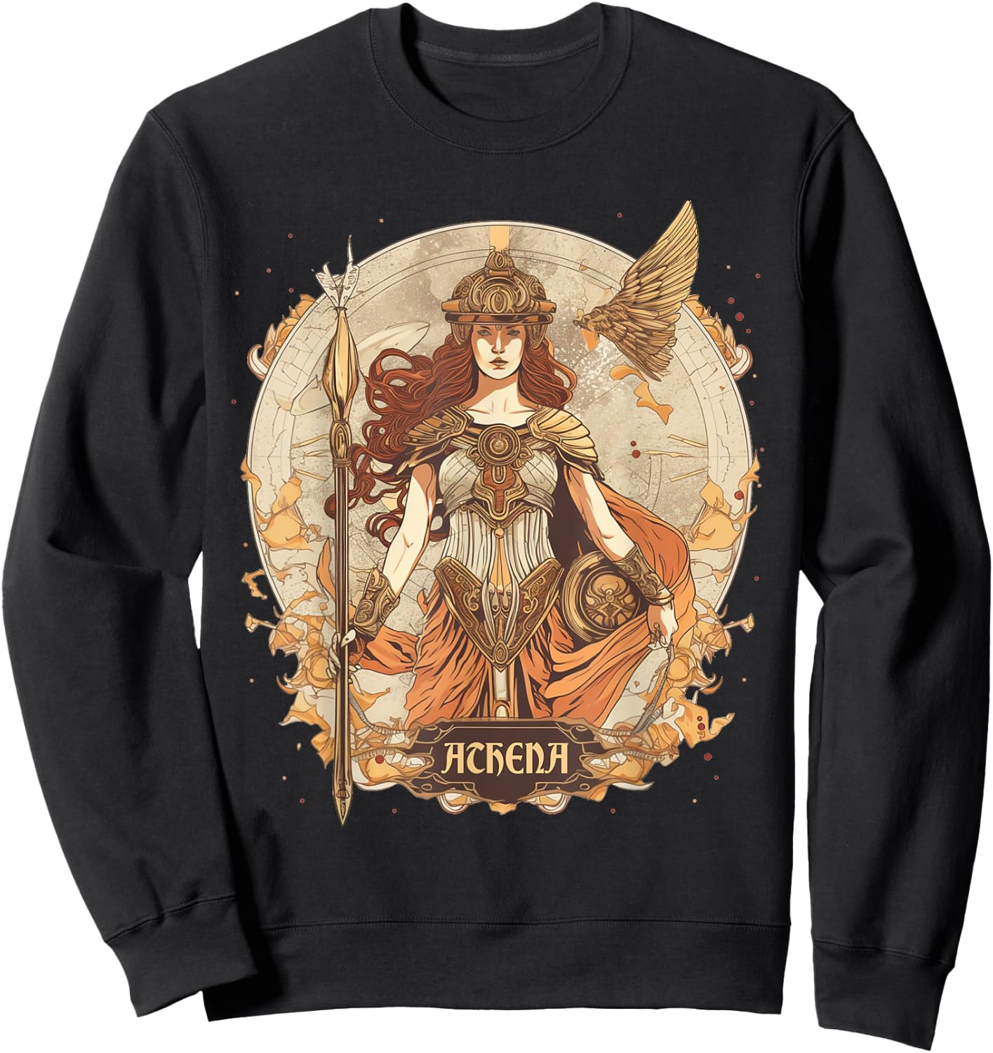 Greek Mythology: Athena, goddess of wisdom and war classical Sweatshirt - Sweatshirt | Black