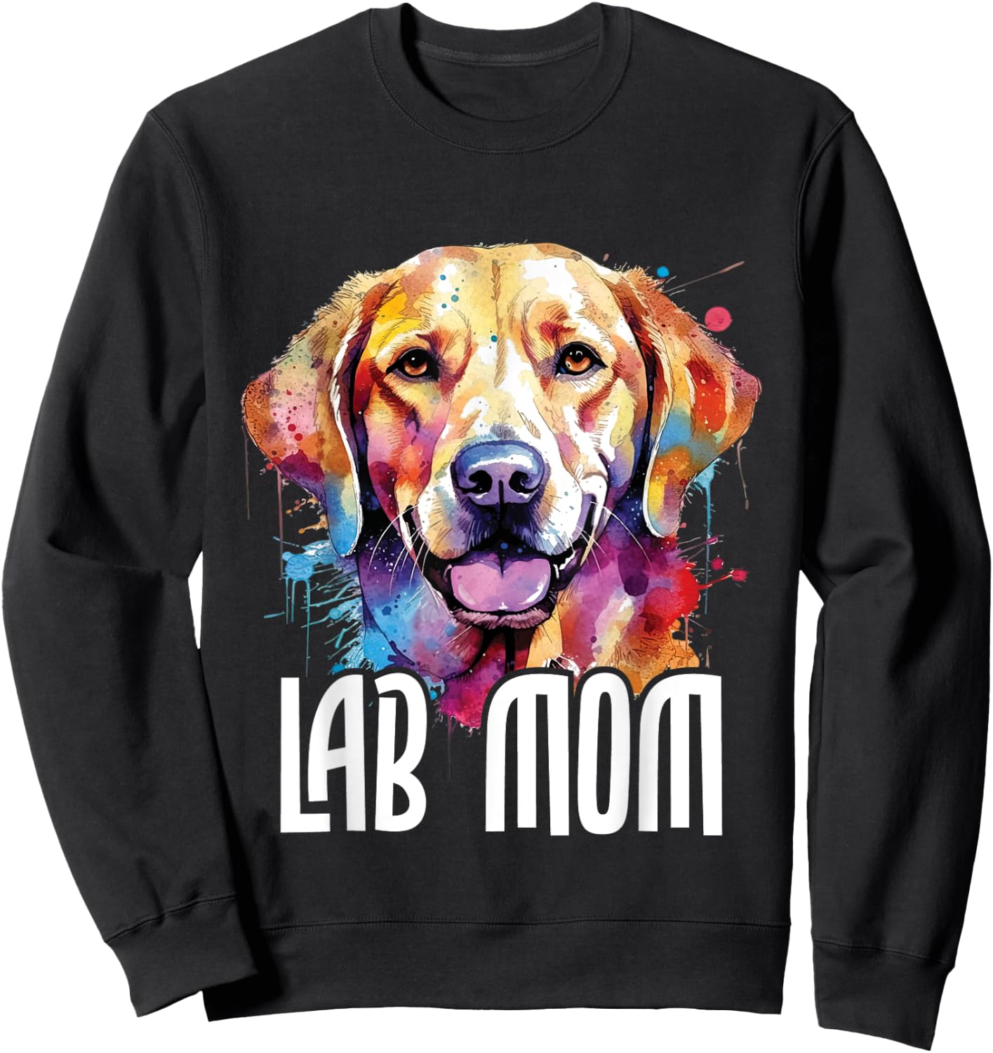 Lab Mom - Mother's Day Puppy Trainer Dog Owner Pet Breeder Women Girls Kids Sweatshirt - Sweatshirt | Black