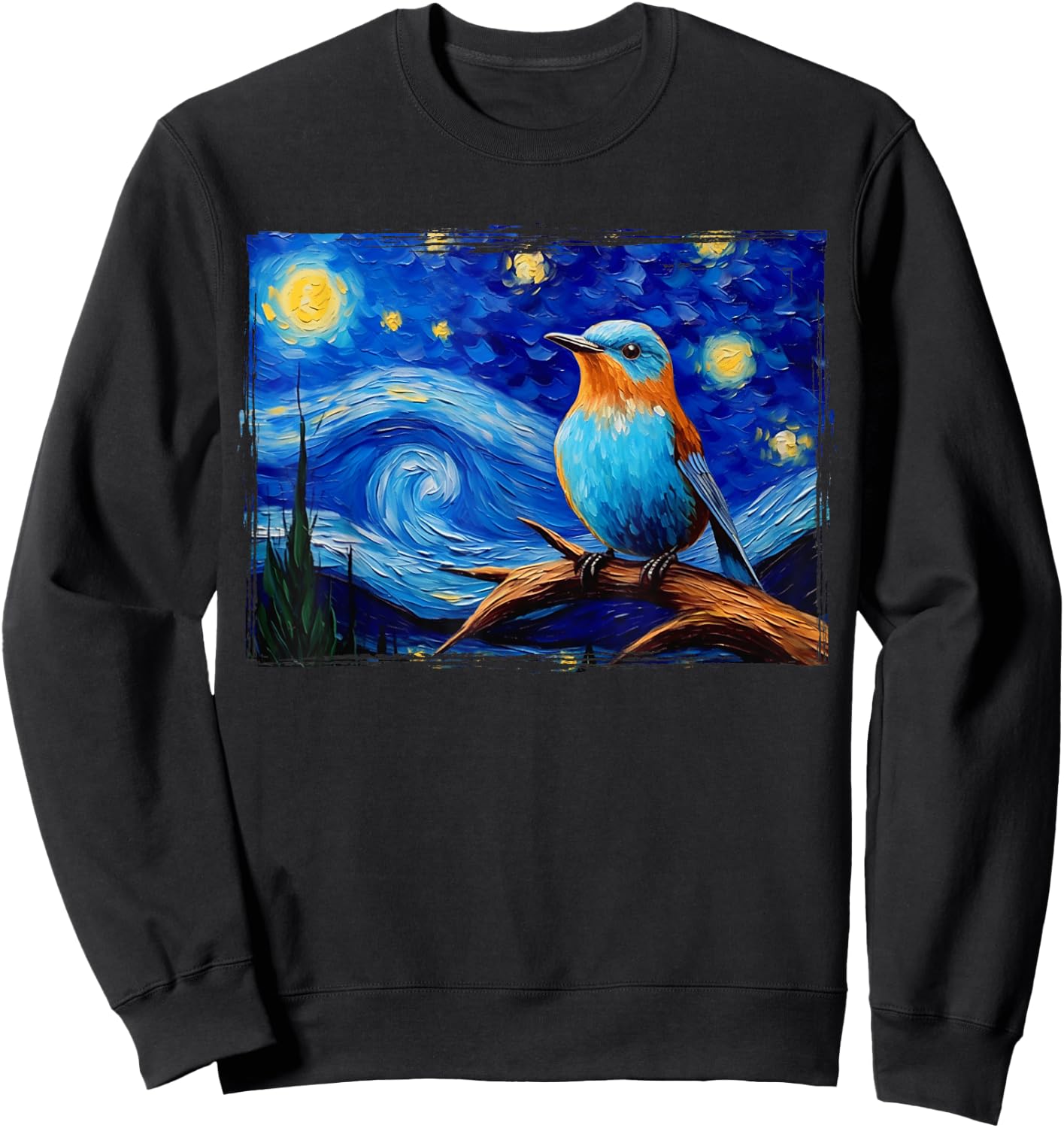 Patience Bluebird of Happiness Blue Bird Eastern Bluebird Sweatshirt - Sweatshirt | Black