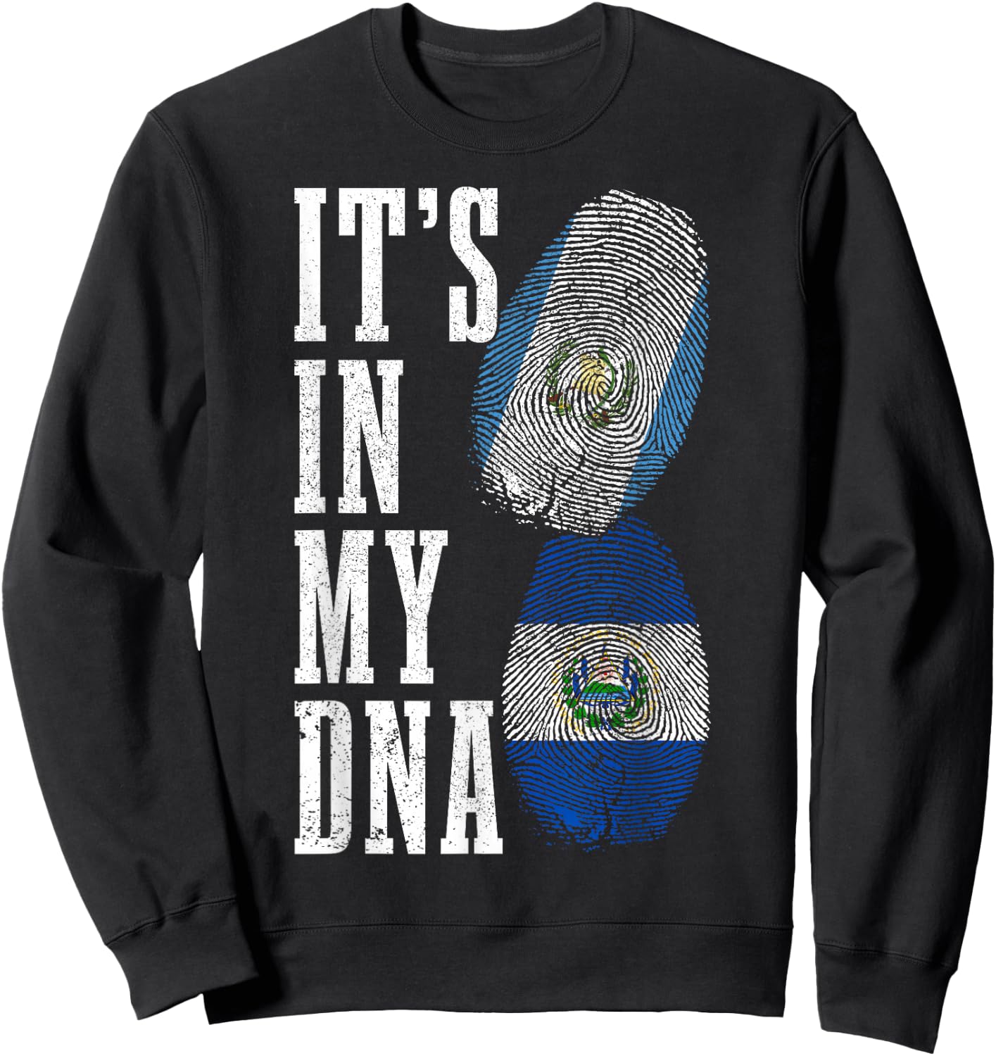 Guatemala El Salvador DNA Guatemalan Salvadorian Flag Pride Sweatshirt - Sweatshirt | Black