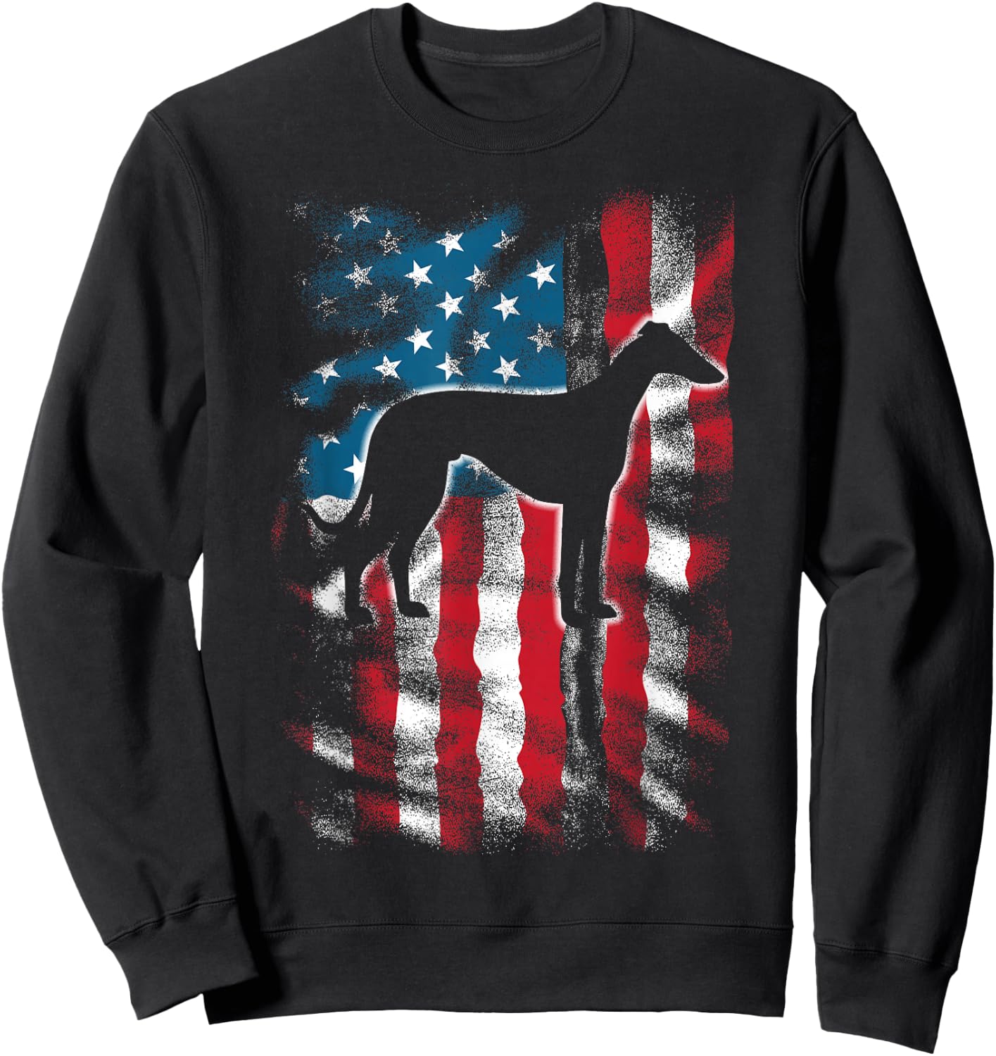 American Flag USA Patriot Italian Greyhound Dad Mom Dog Kids Men Sweatshirt - Sweatshirt | Black