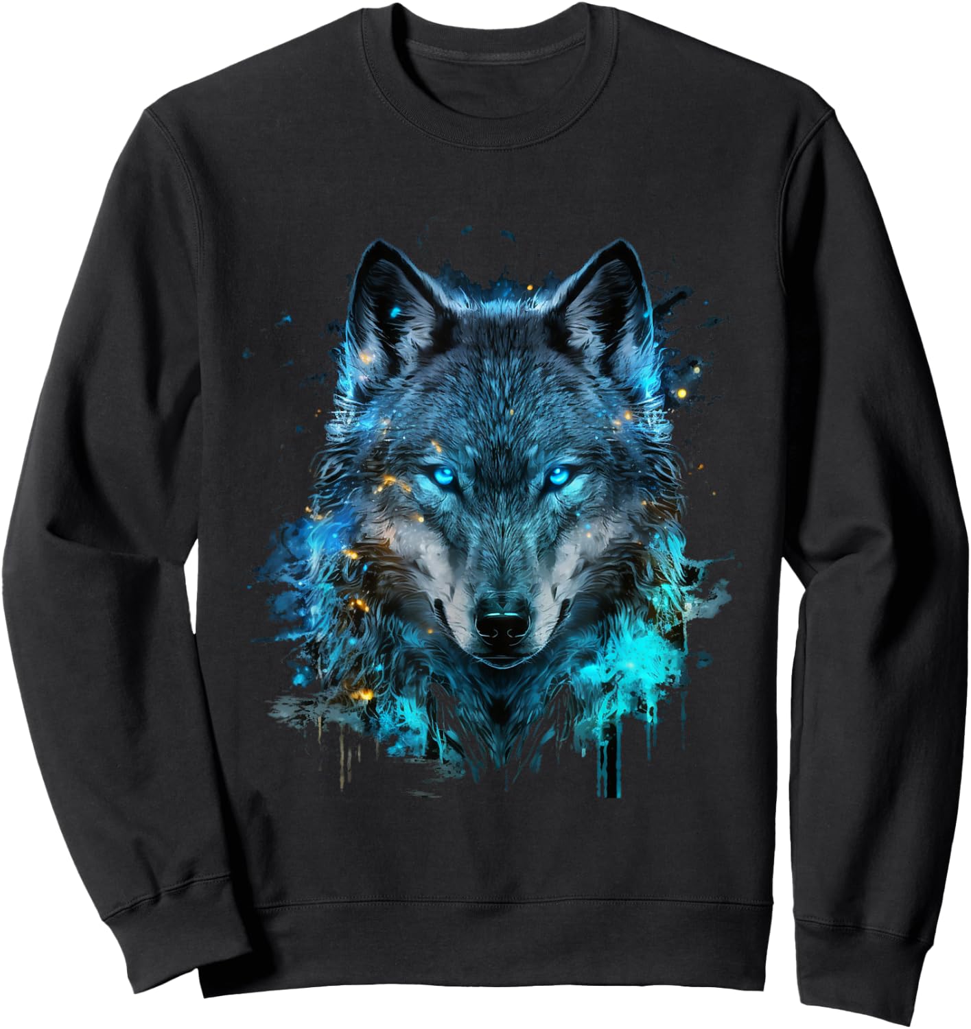 Wolf Art Abstract Wolf Face Wolves Animal Wolf Lover Sweatshirt - Sweatshirt | Black