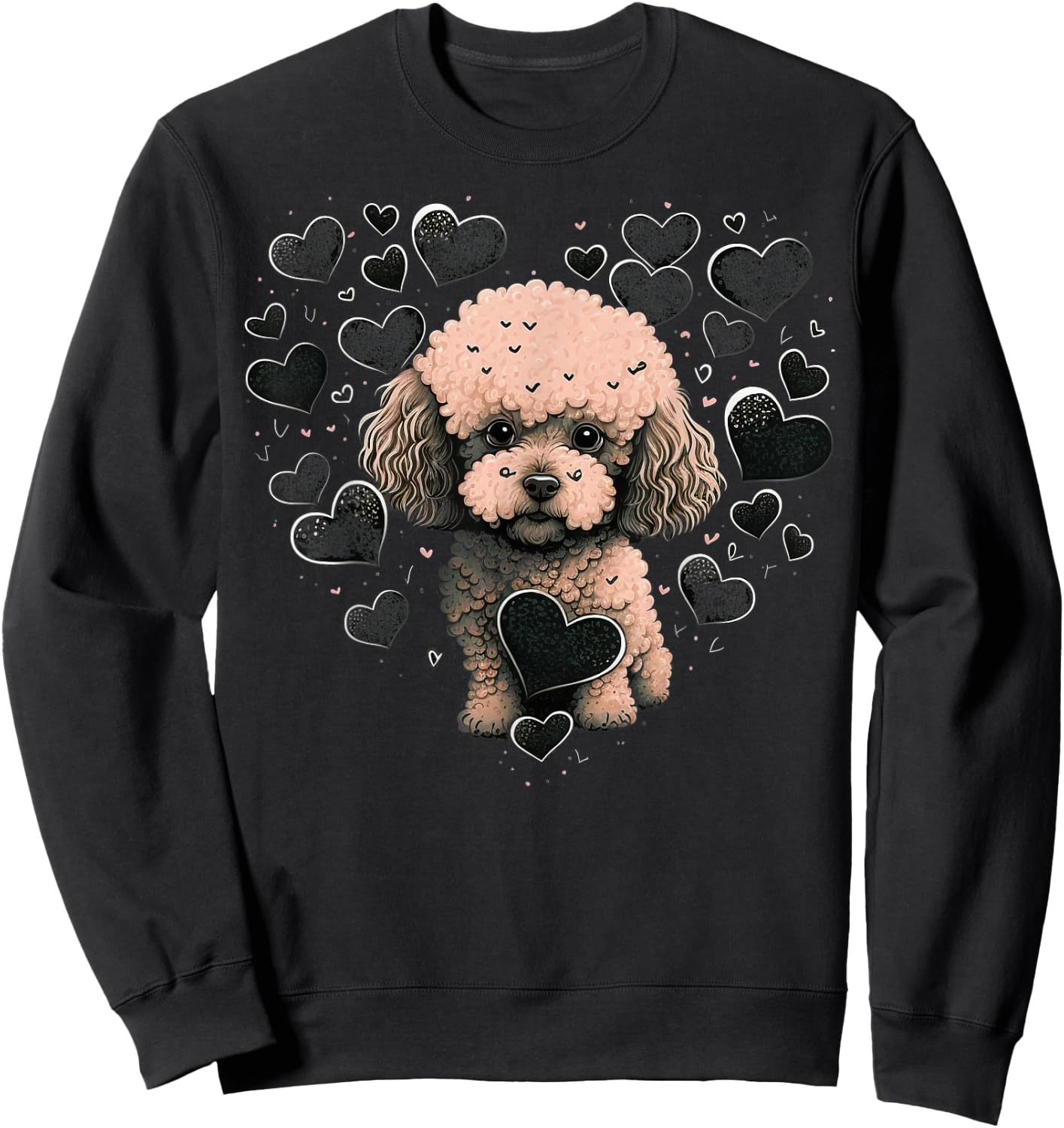 Toy Poodle Love Heart for Valentines Day on Poodle Lover Sweatshirt - Sweatshirt | Black