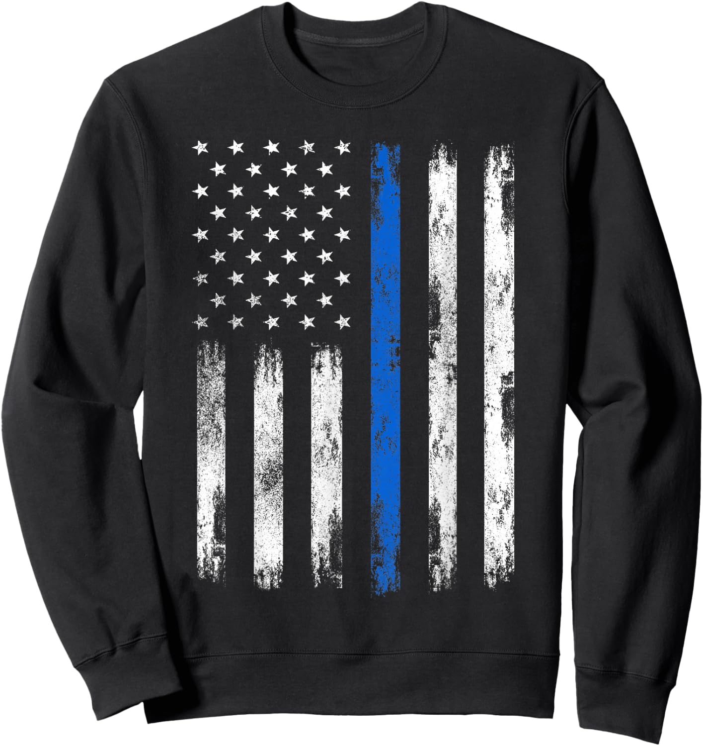 USA Flag Police Support Patriotic Law Enforcement Officer Sweatshirt - Sweatshirt | Black