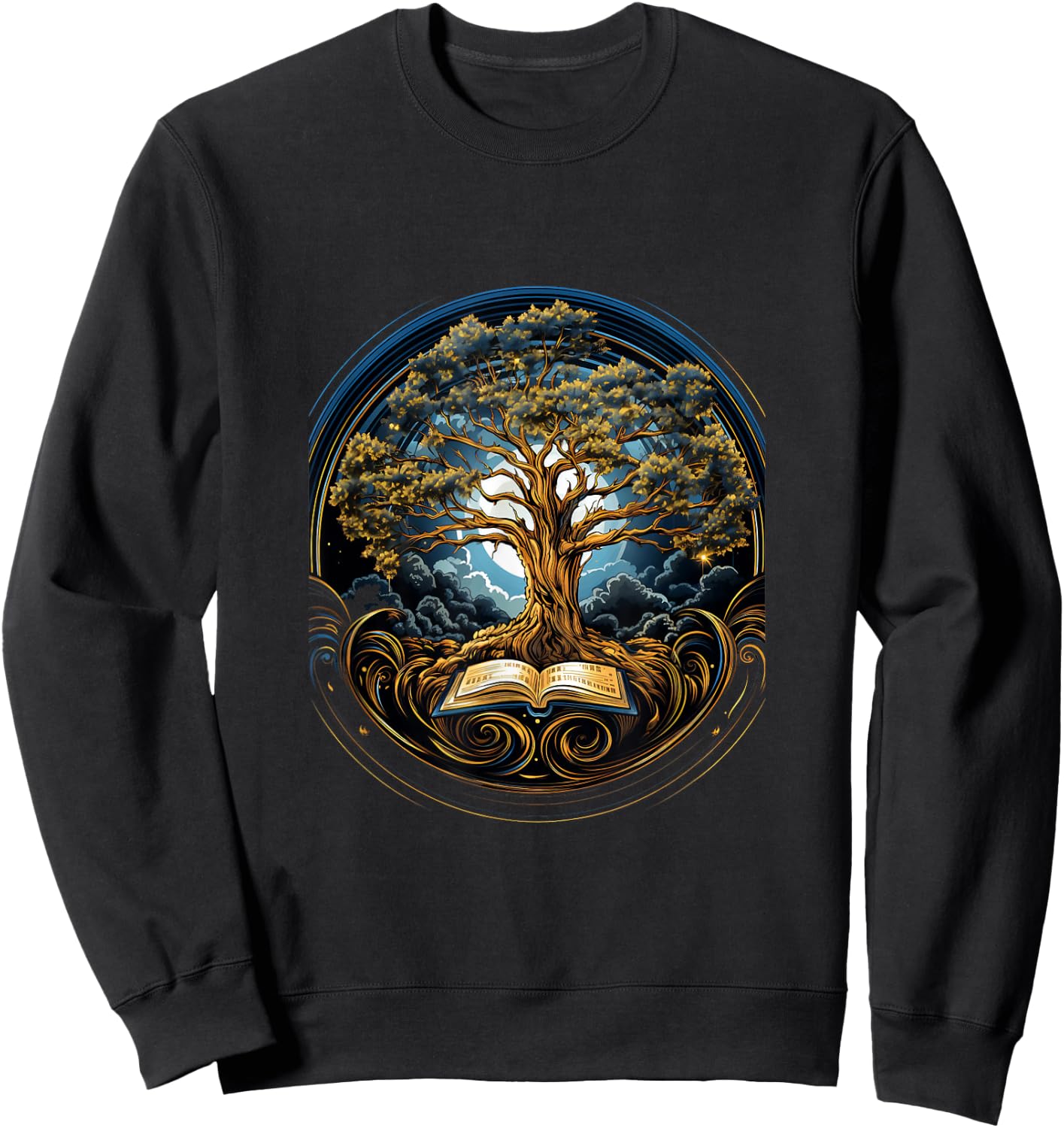 Back to School Tree of Knowledge Book Teacher Student Sweatshirt - Sweatshirt | Black
