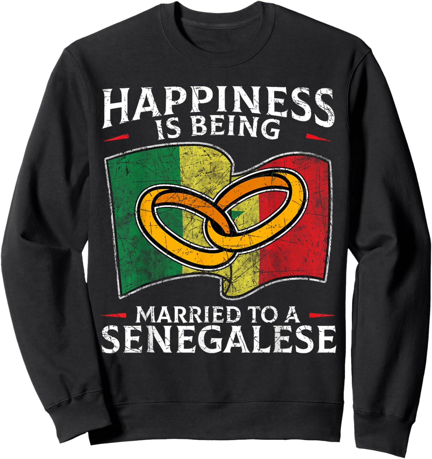 Senegalese Wedding Republic of Senegal Roots Flag Married Sweatshirt - Sweatshirt | Black