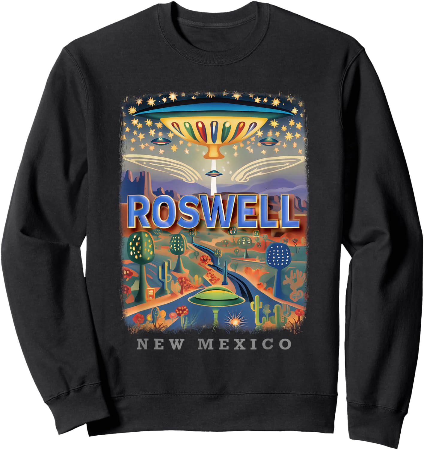 Roswell New Mexico NM Extraterrestrial Encounter SD660 Sweatshirt - Sweatshirt | Black