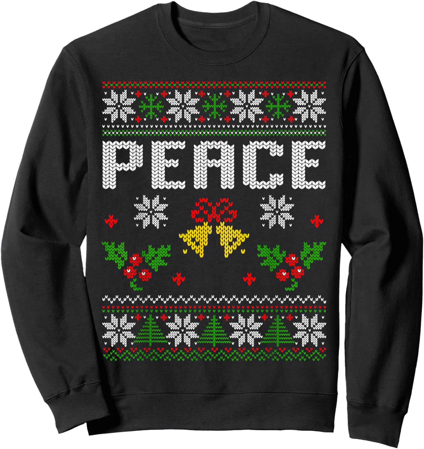 Peace I Come in Peace Couple Matching Ugly Christmas Sweater Sweatshirt - Sweatshirt | Black