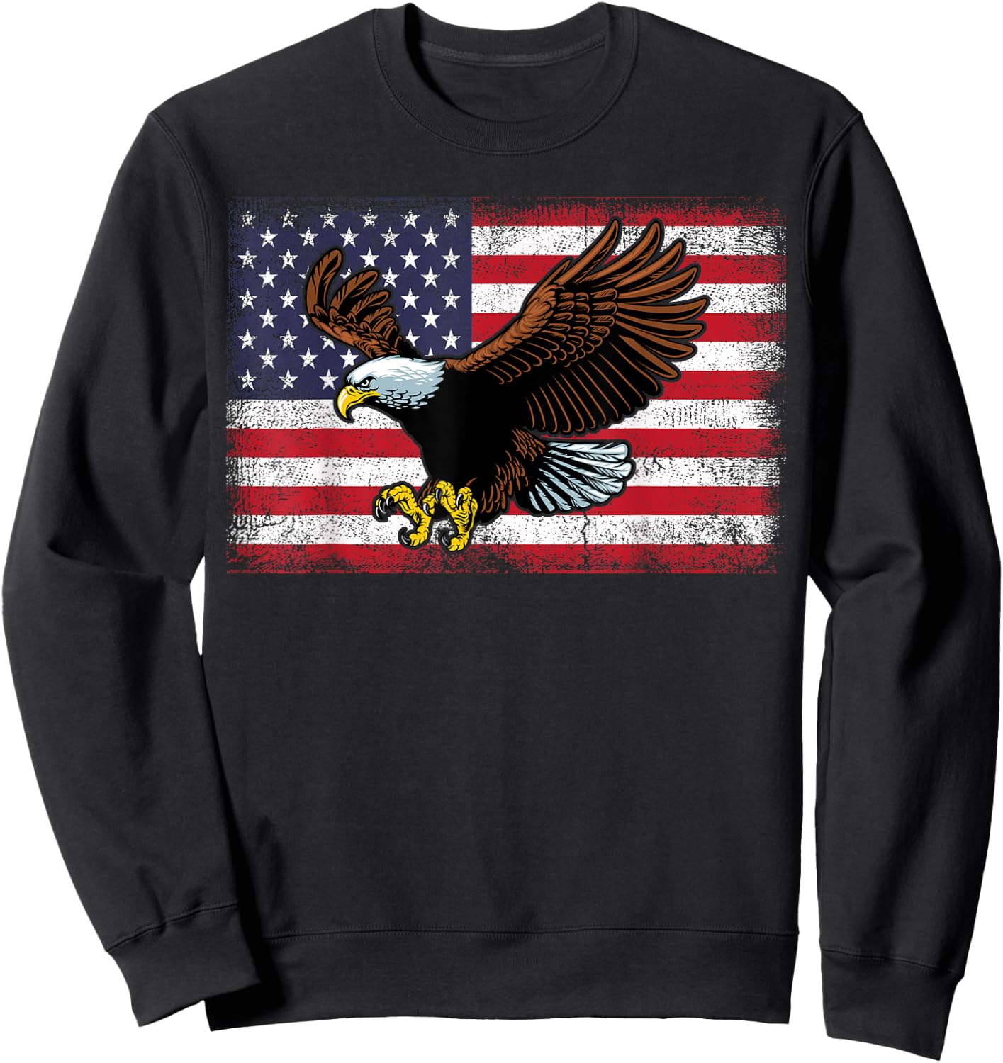 Bald Eagle Shirts, Patriotic American Flag Christmas Sweatshirt - Sweatshirt | Black