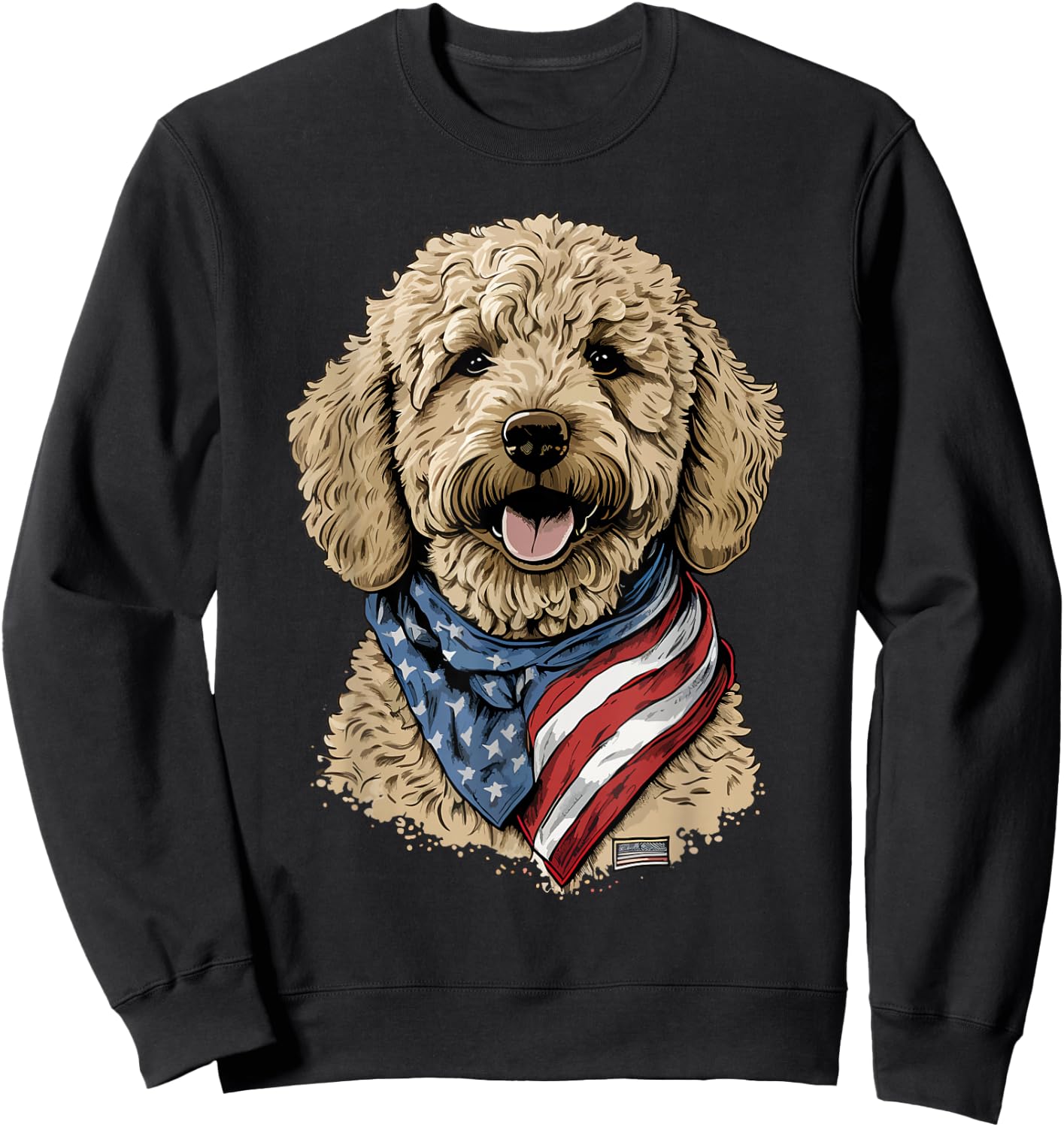 Goldendoodle 4th of july patriotic golden doodle dog Sweatshirt - Sweatshirt | Black