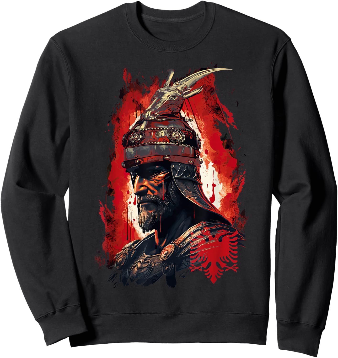 Skanderbeg Albanian National Hero Eagle Kosovo Albanian Sweatshirt - Sweatshirt | Black