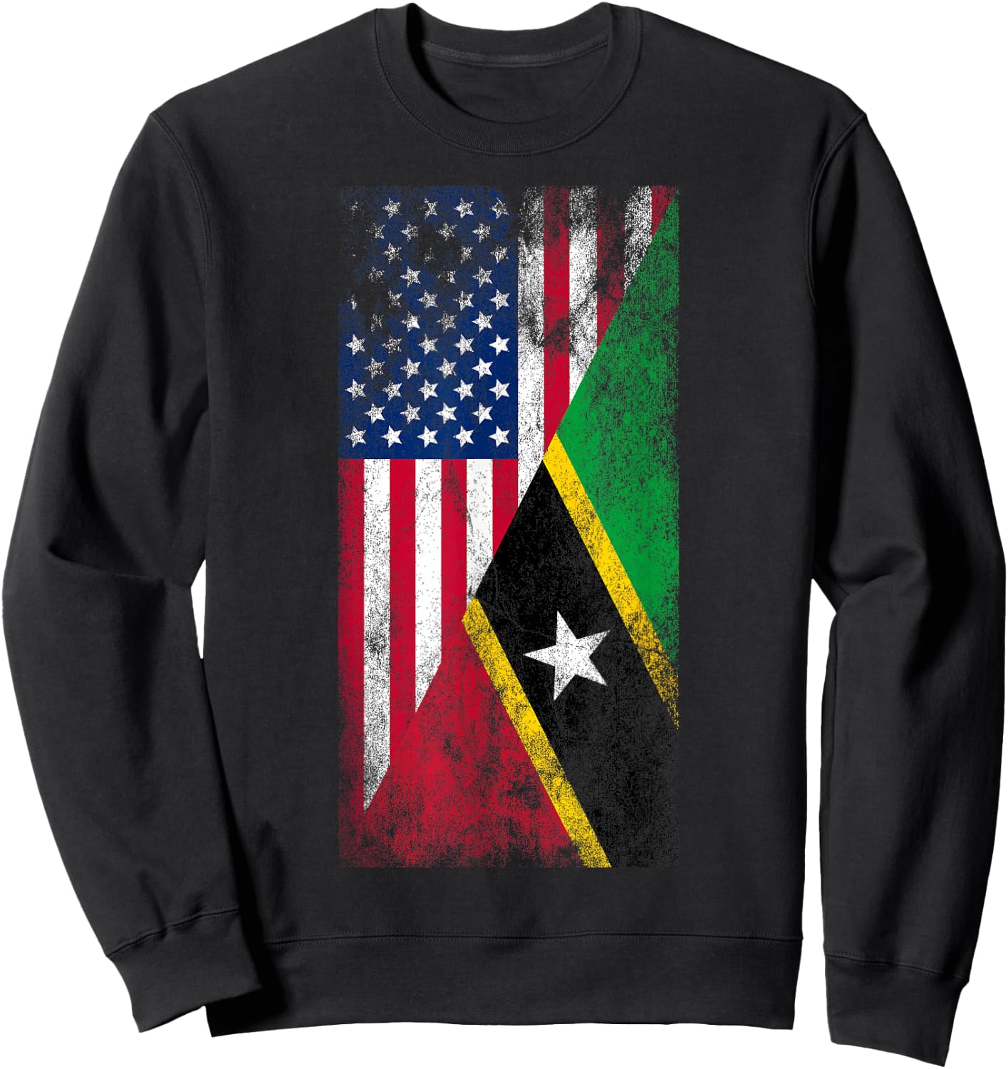 USA & St Kitts and Nevis Flags - American Kittian Sweatshirt - Sweatshirt | Black