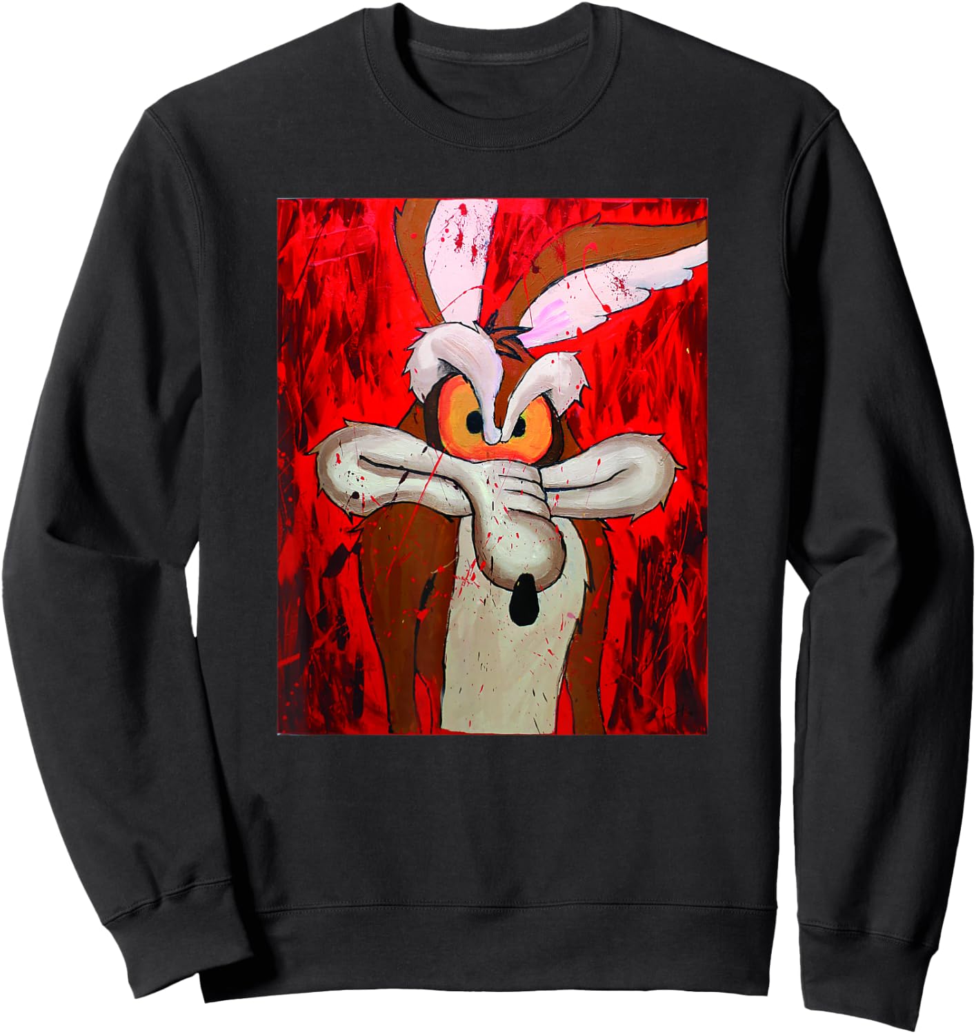 WB100 Looney Tunes Wile E. Coyote Seeing Red Vintage Sketch Sweatshirt - Sweatshirt | Black