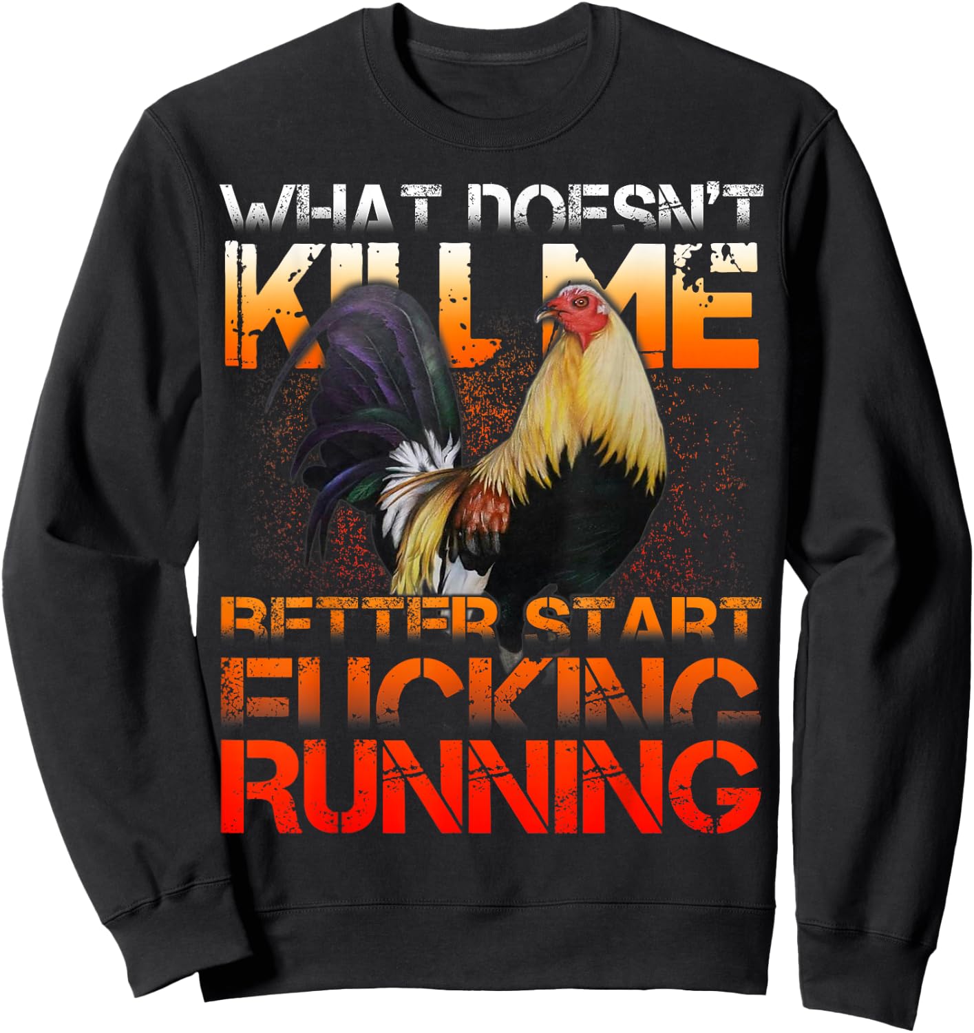 Funny Rooster Cock Fight Sweatshirt - Sweatshirt | Black