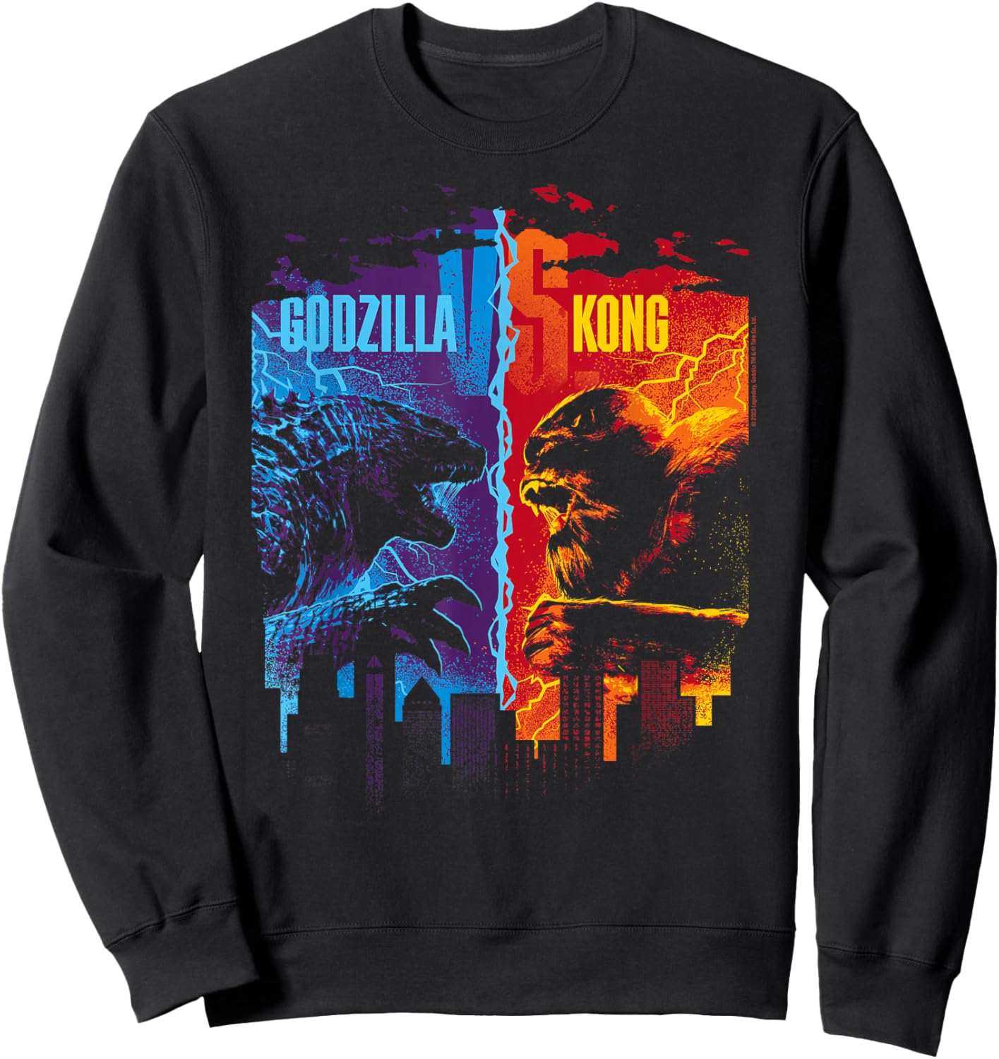 Godzilla x Kong , -Adults, Short Sleeve, Black, Small Sweatshirt - Sweatshirt | Black