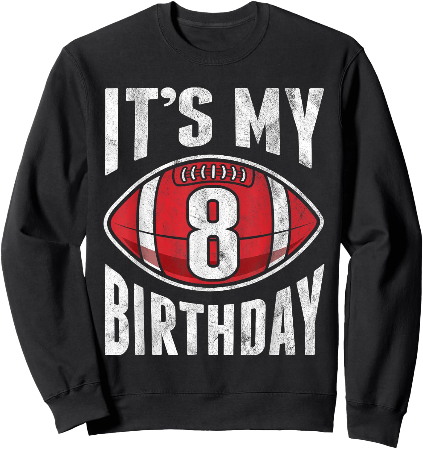 8 Years Old American Football 8th Birthday Boy Retro Style Sweatshirt - Sweatshirt | Black