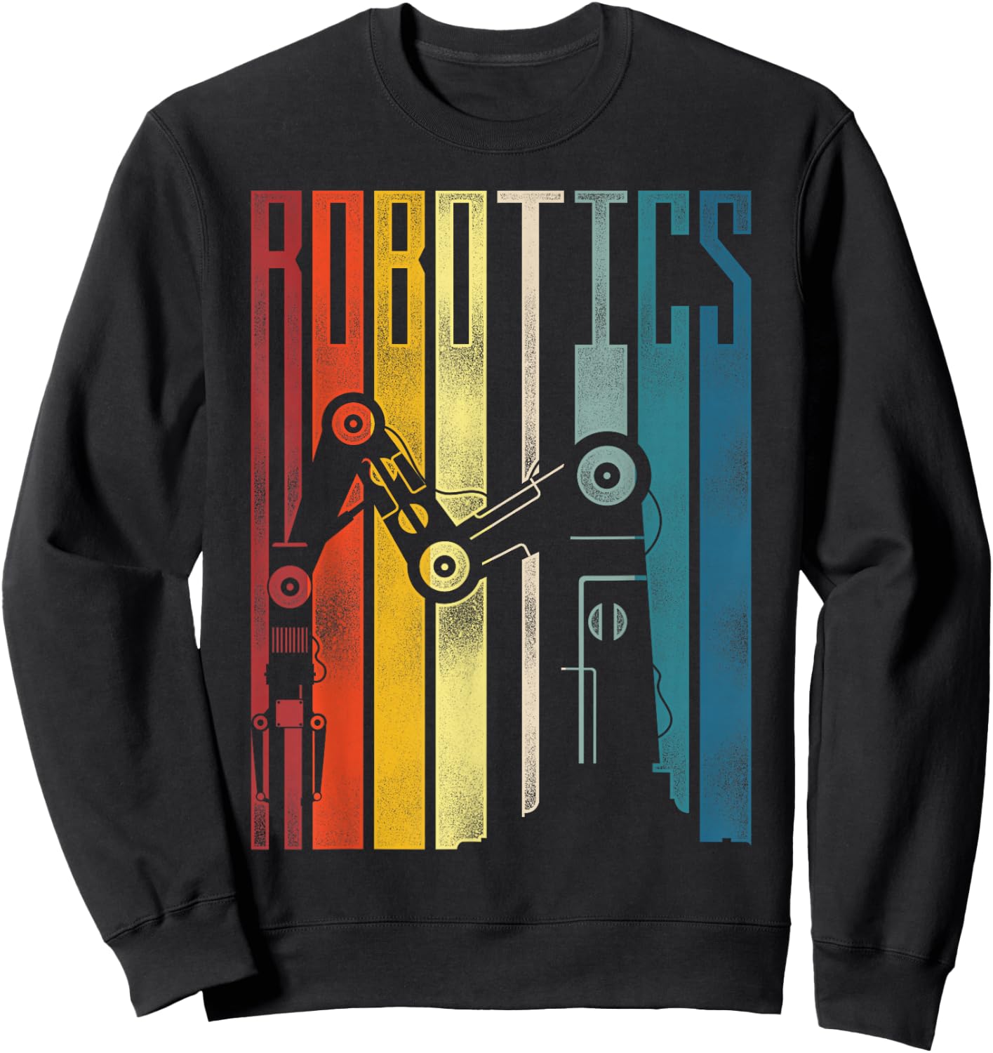 Robot Robotics Engineer Retro Vintage Robotics Sweatshirt - Sweatshirt | Black