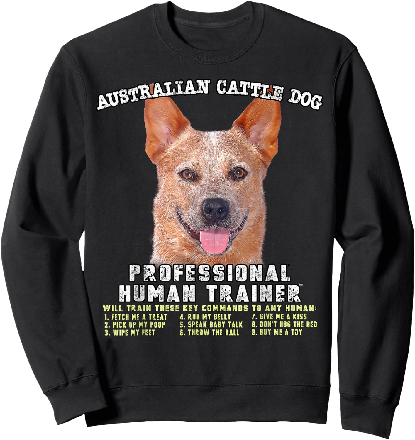 Australian Cattle Dog Red Professional Human Trainer Sweatshirt - Sweatshirt | Black