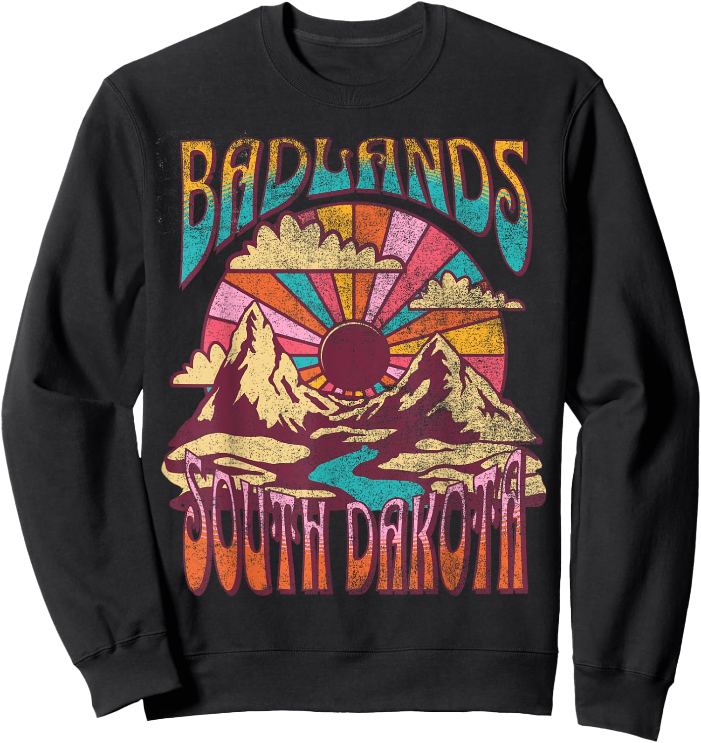 Badlands South Dakota Nature Hiking Mountains Outdoors Sweatshirt - Sweatshirt | Black