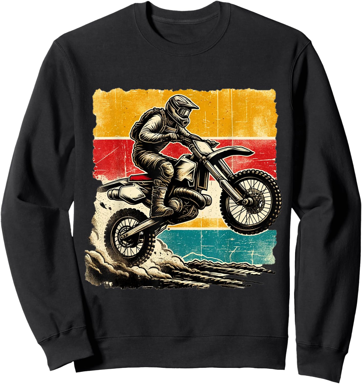 Vintage Motocross Stunt Dirt Bike Racing MX Enduro Off-Road Sweatshirt - Sweatshirt | Black