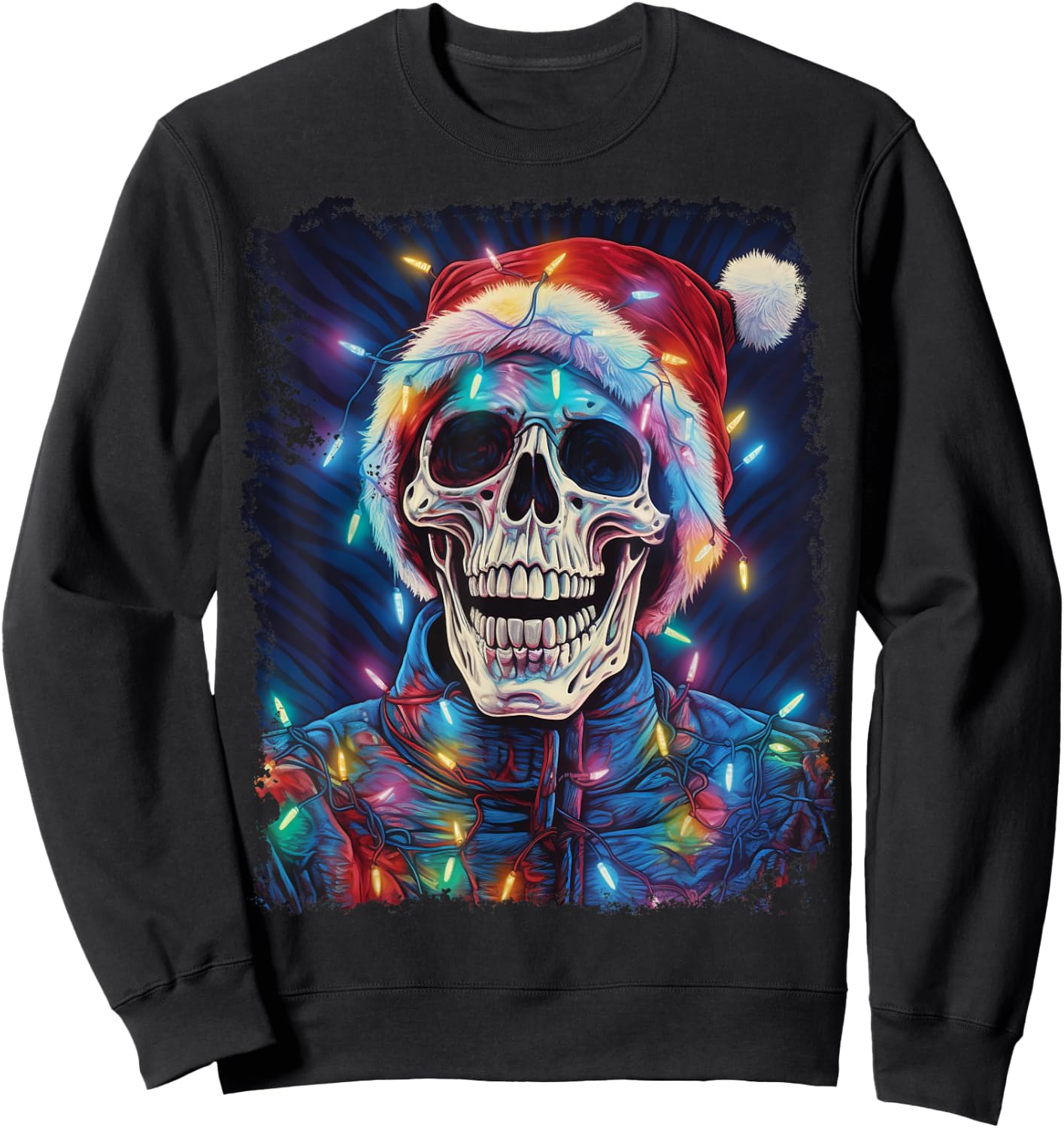 Christmas Skeleton Anatomy Scary Halloween Sweatshirt - Sweatshirt | Black