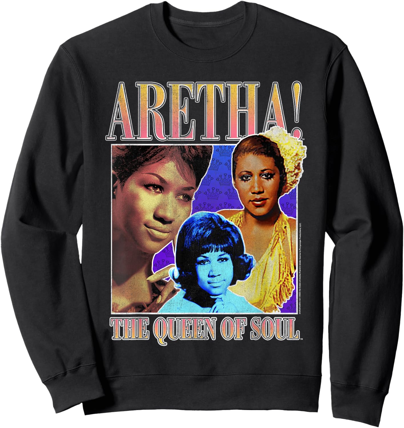Aretha Franklin Triple Queen of Soul Sweatshirt - Sweatshirt | Black