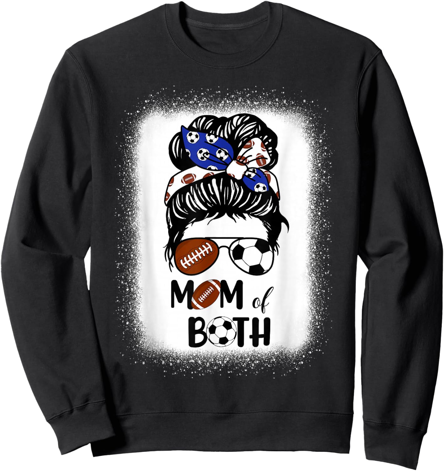 Messy Bun Soccer Mom Football Mom Of Both Mothers Day Sweatshirt - Sweatshirt | Black
