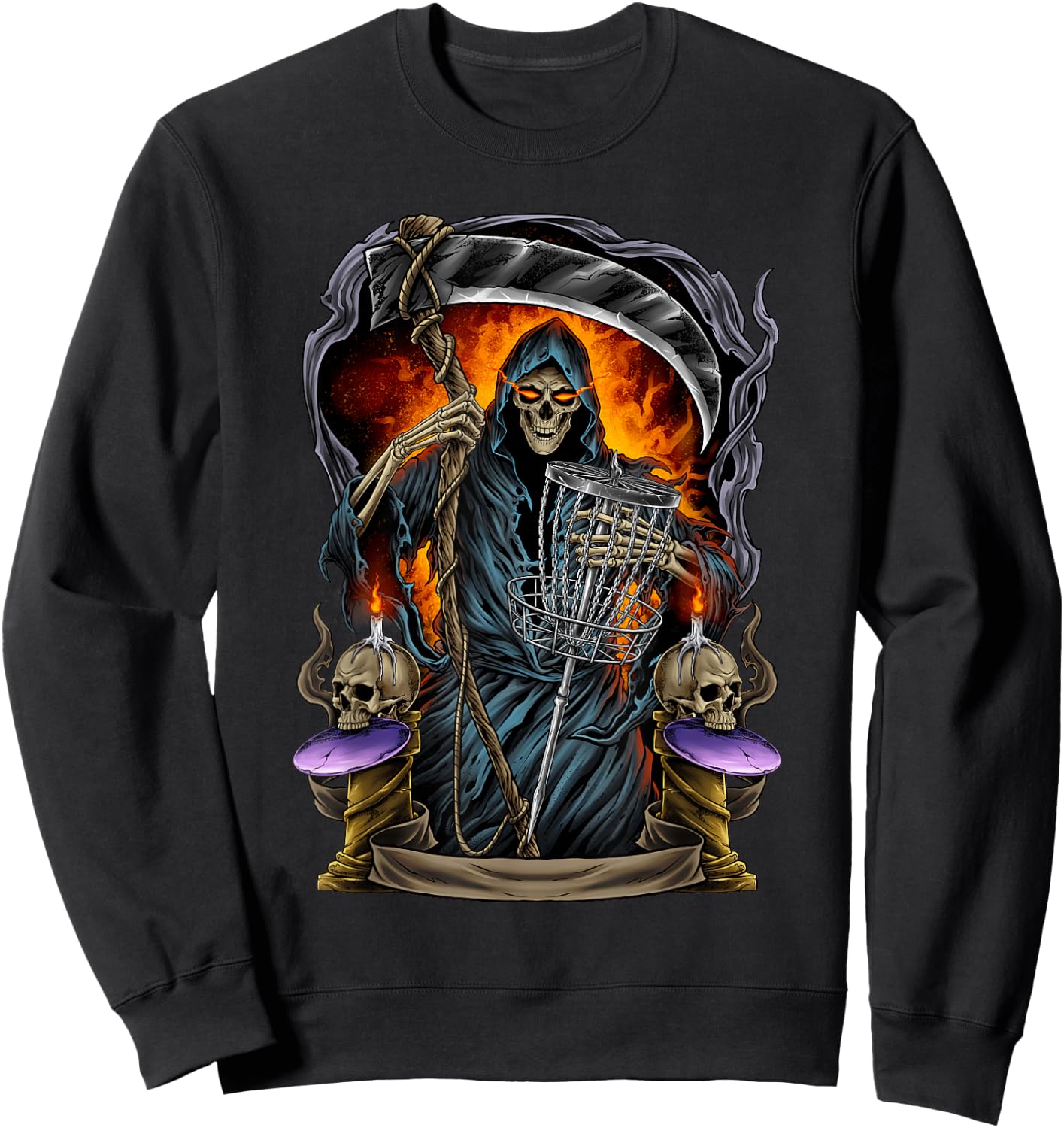 Grim Reaper Putt Shirt Disc Golf Sweatshirt - Sweatshirt | Black