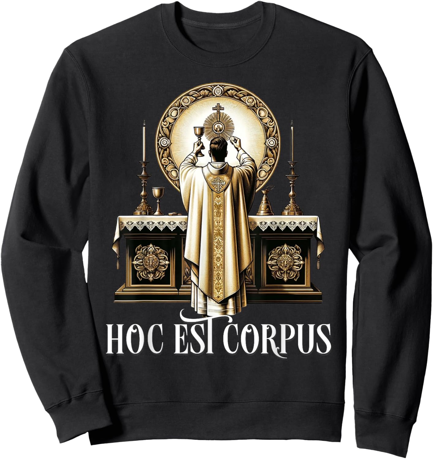 Eucharistic Consecration Traditional Latin Mass Catholic Sweatshirt - Sweatshirt | Black