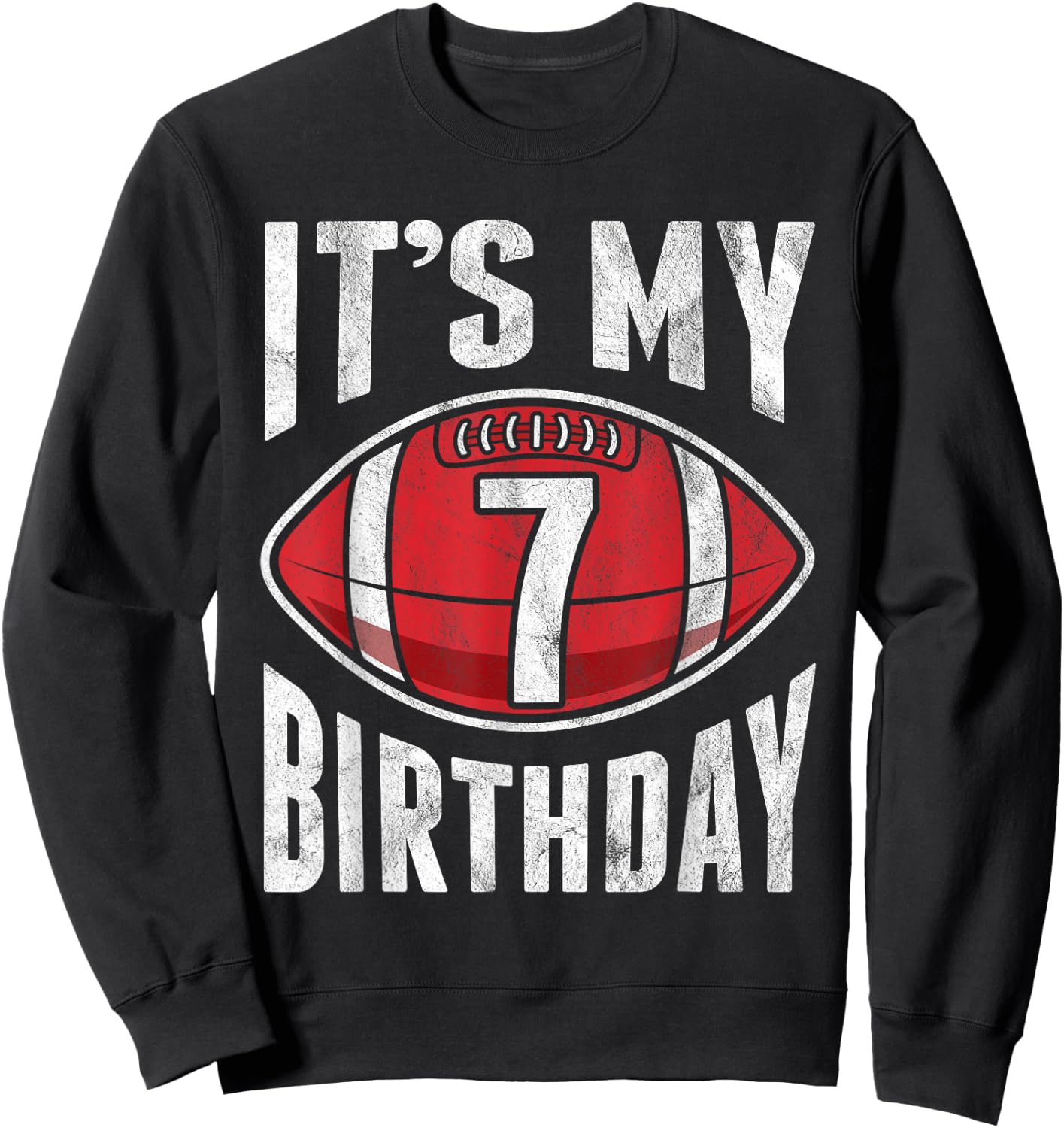 7 Years Old American Football 7th Birthday Boy Retro Style Sweatshirt - Sweatshirt | Black