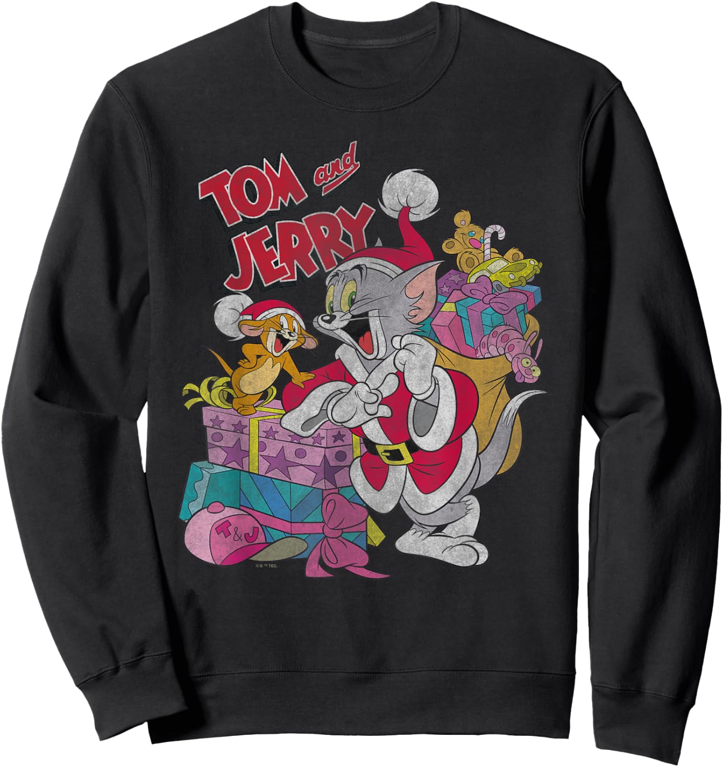 Tom and Jerry Christmas Presents Sweatshirt - Sweatshirt | Black