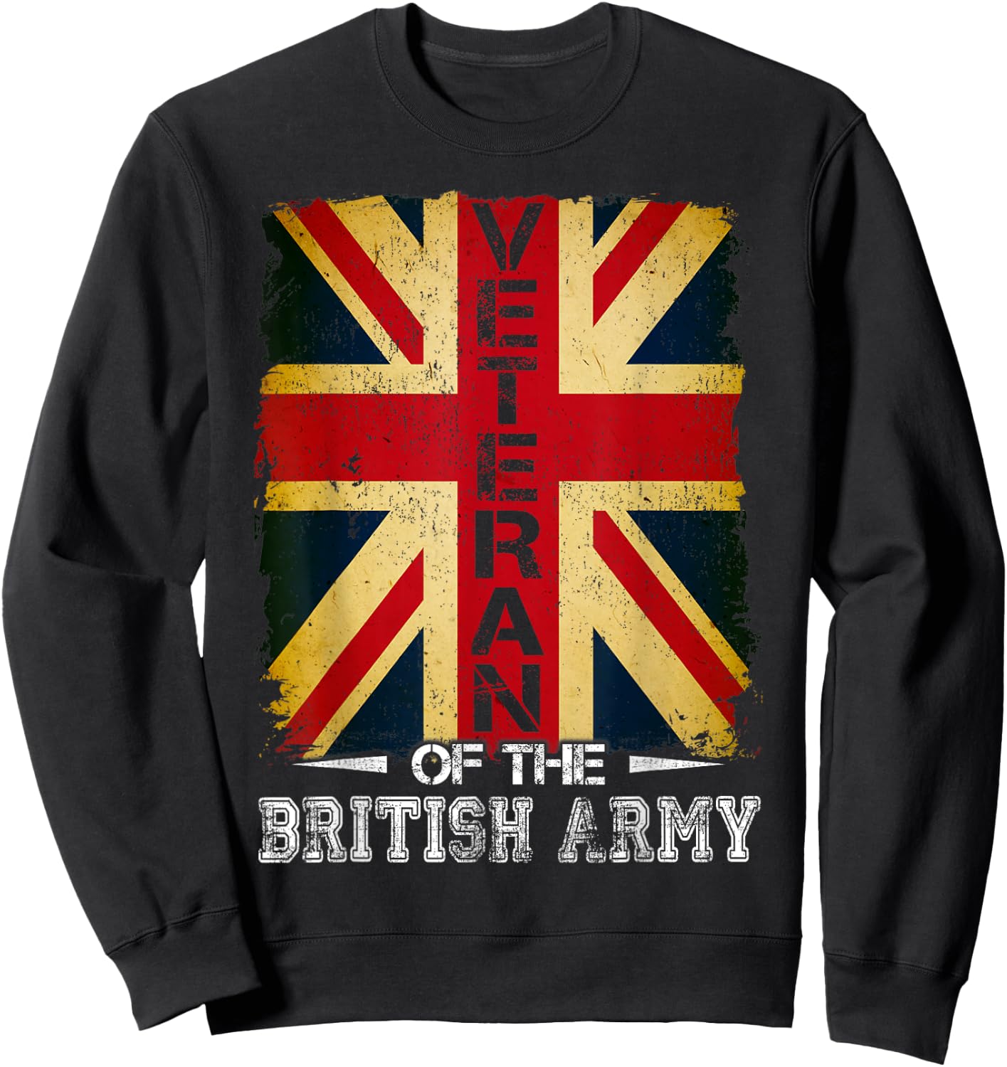 British Army Veteran Soldier Union Jack Flag UK Armed Forces Sweatshirt - Sweatshirt | Black