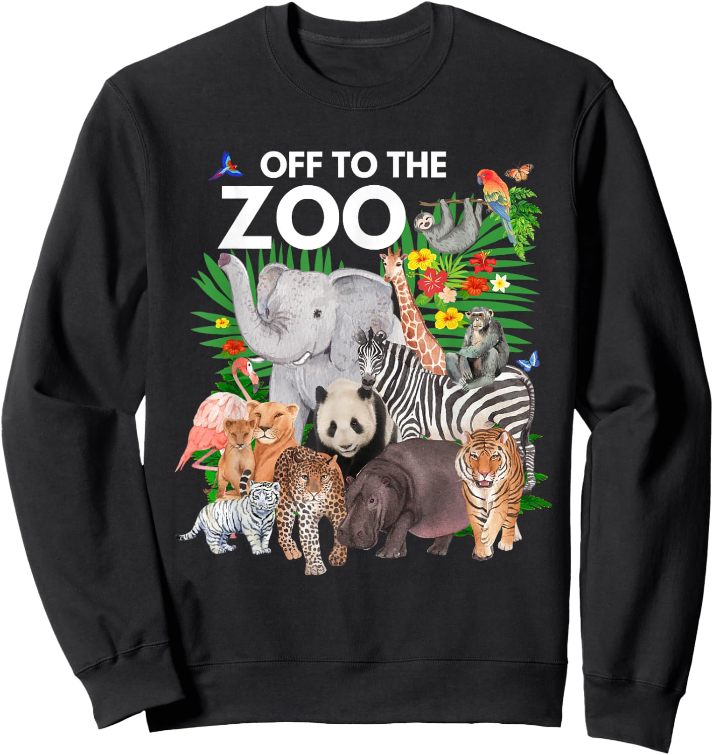 Zoo Animals Safari Party A Day At The Zoo Safari Zoo Animal Sweatshirt - Sweatshirt | Black