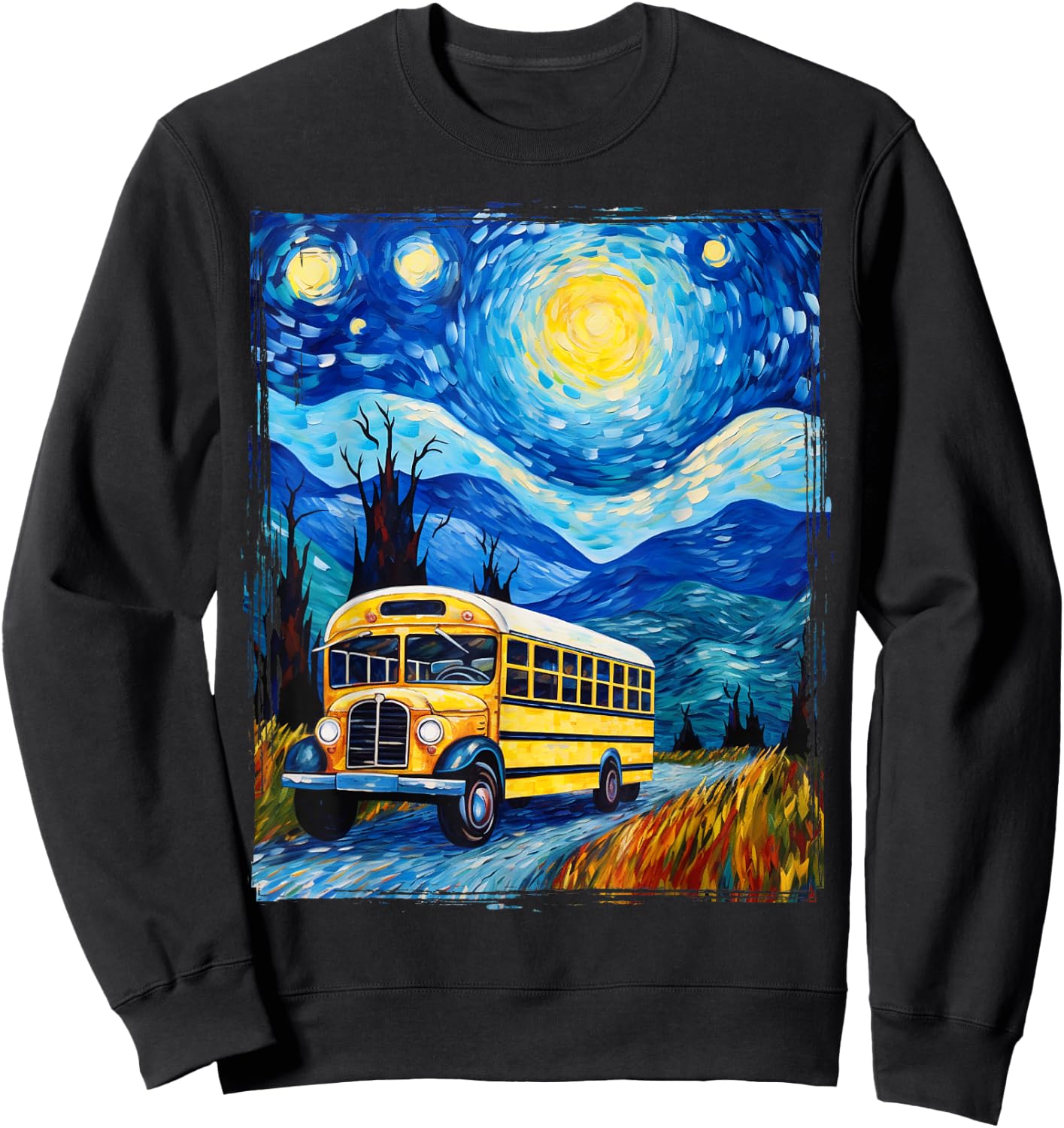 School Bus Driver Art Sweatshirt - Sweatshirt | Black