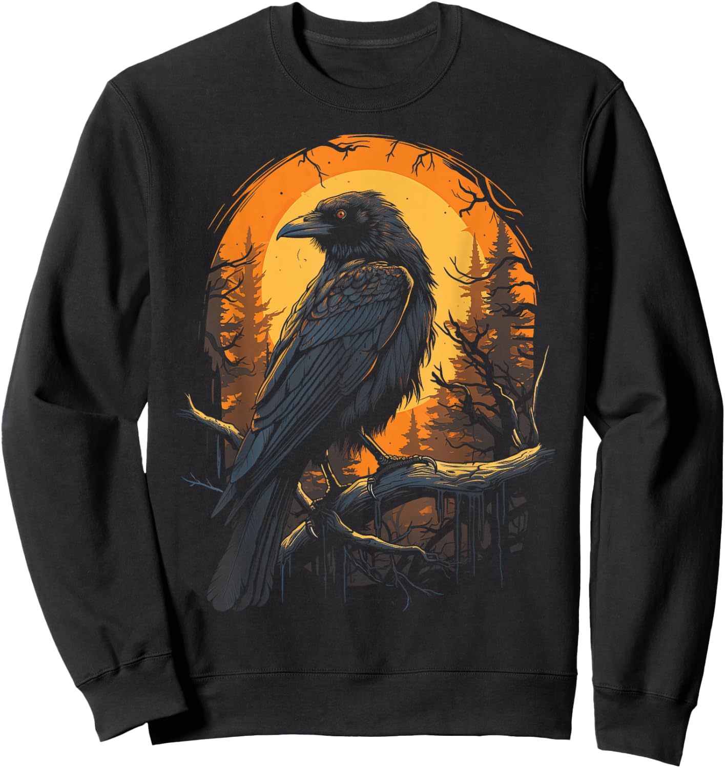 Raven Black gothic Occult Viking Witchcraft Sweatshirt - Sweatshirt | Black