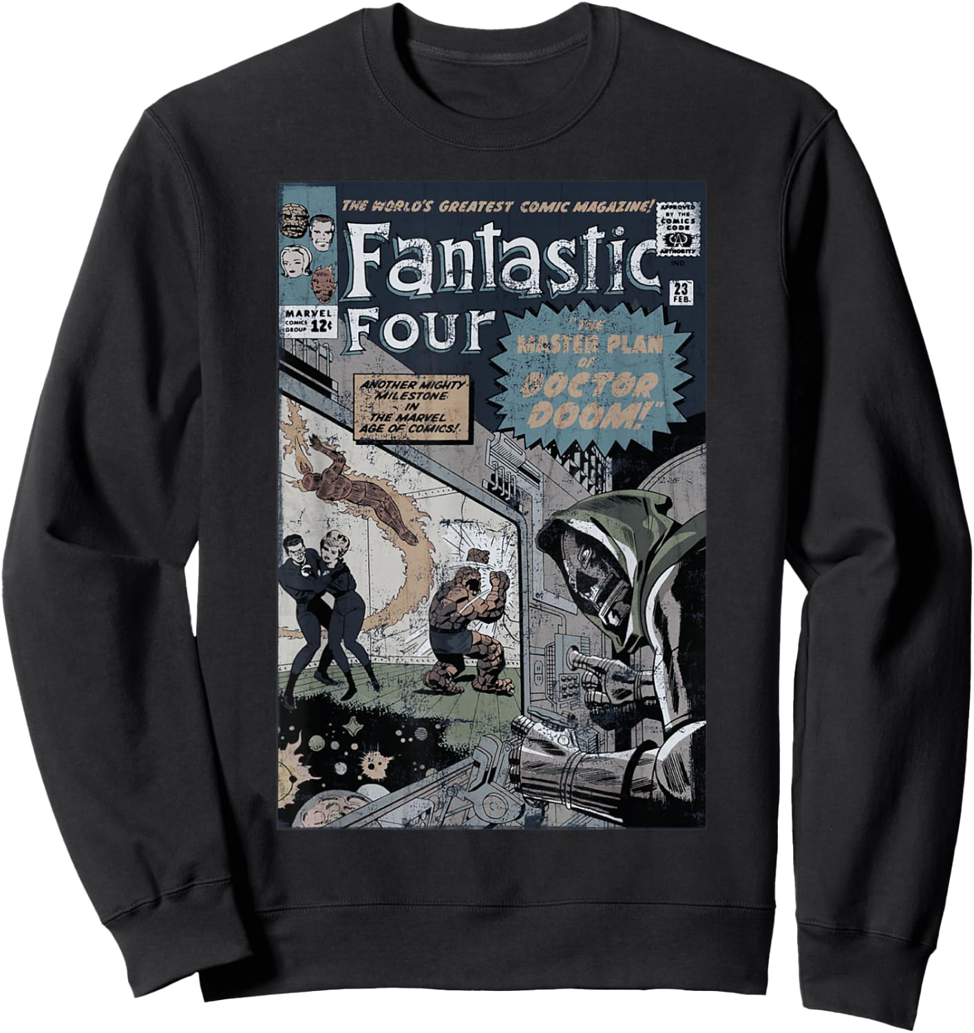 Marvel Fantastic Four The Master Plan of Doctor Doom Retro Sweatshirt - Sweatshirt | Black